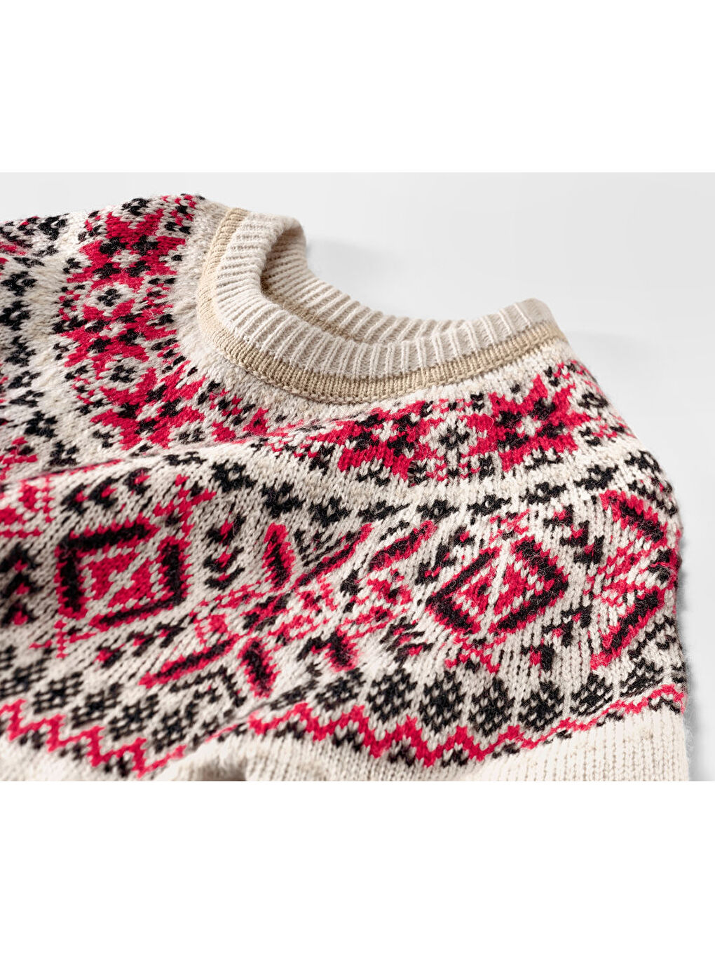 Ekru Çocuk Örgü Kazak, Norveç, GOTS-4