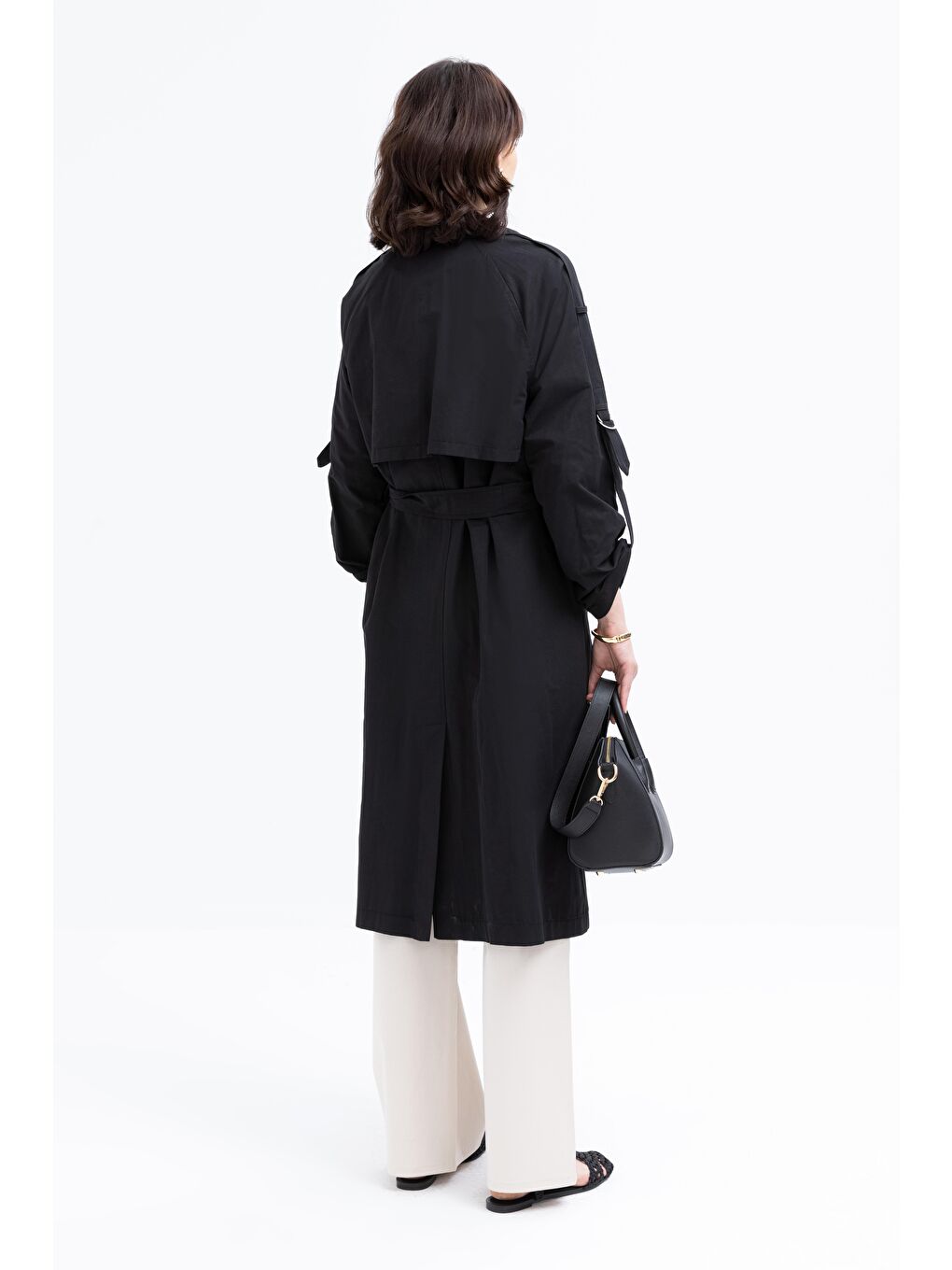 Siyah-Cepli Apoletli Trençkot-3