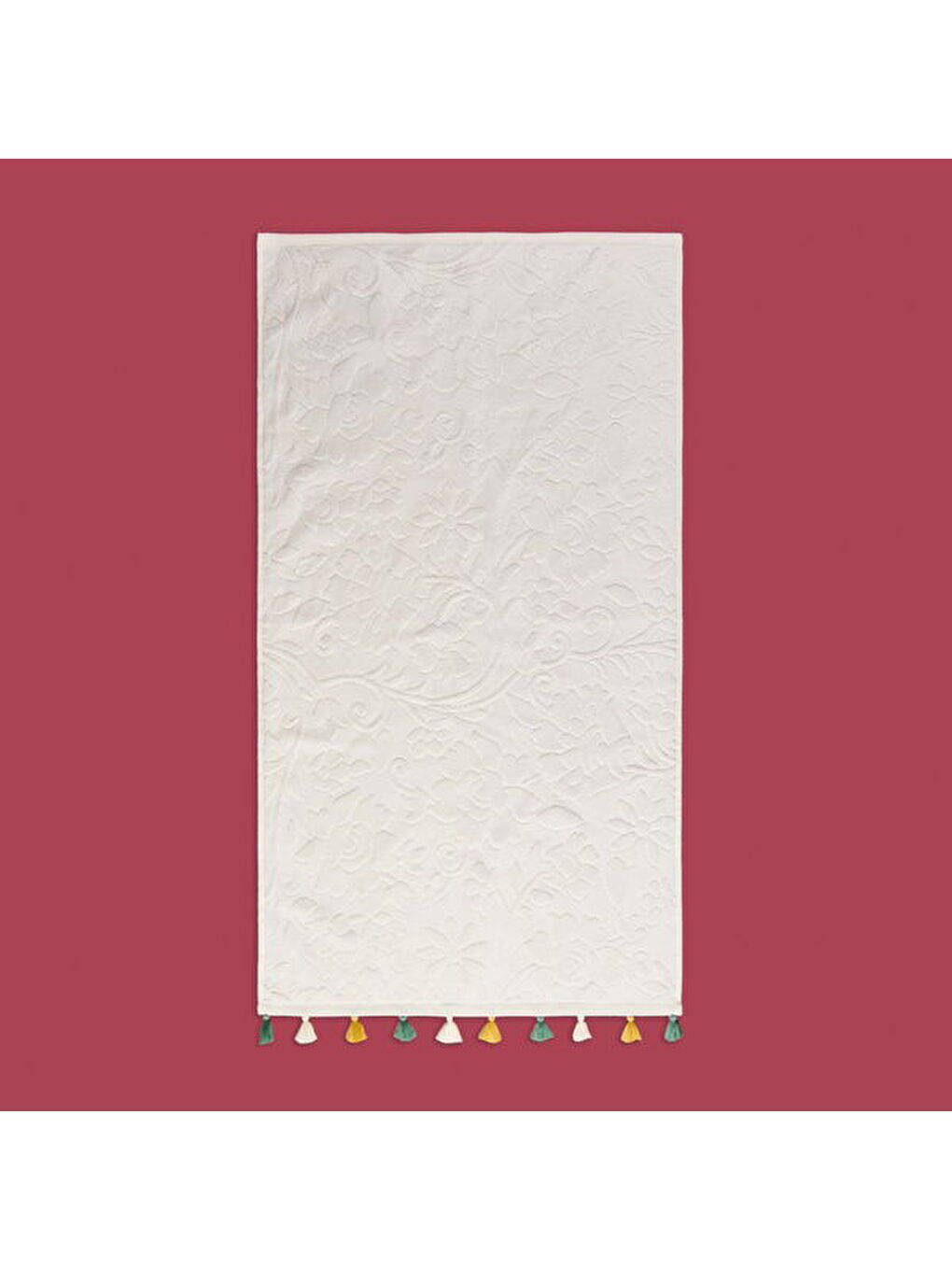 Soft Granny Summer Flos Yüz Havlusu - Ekru - 50x90 cm-3