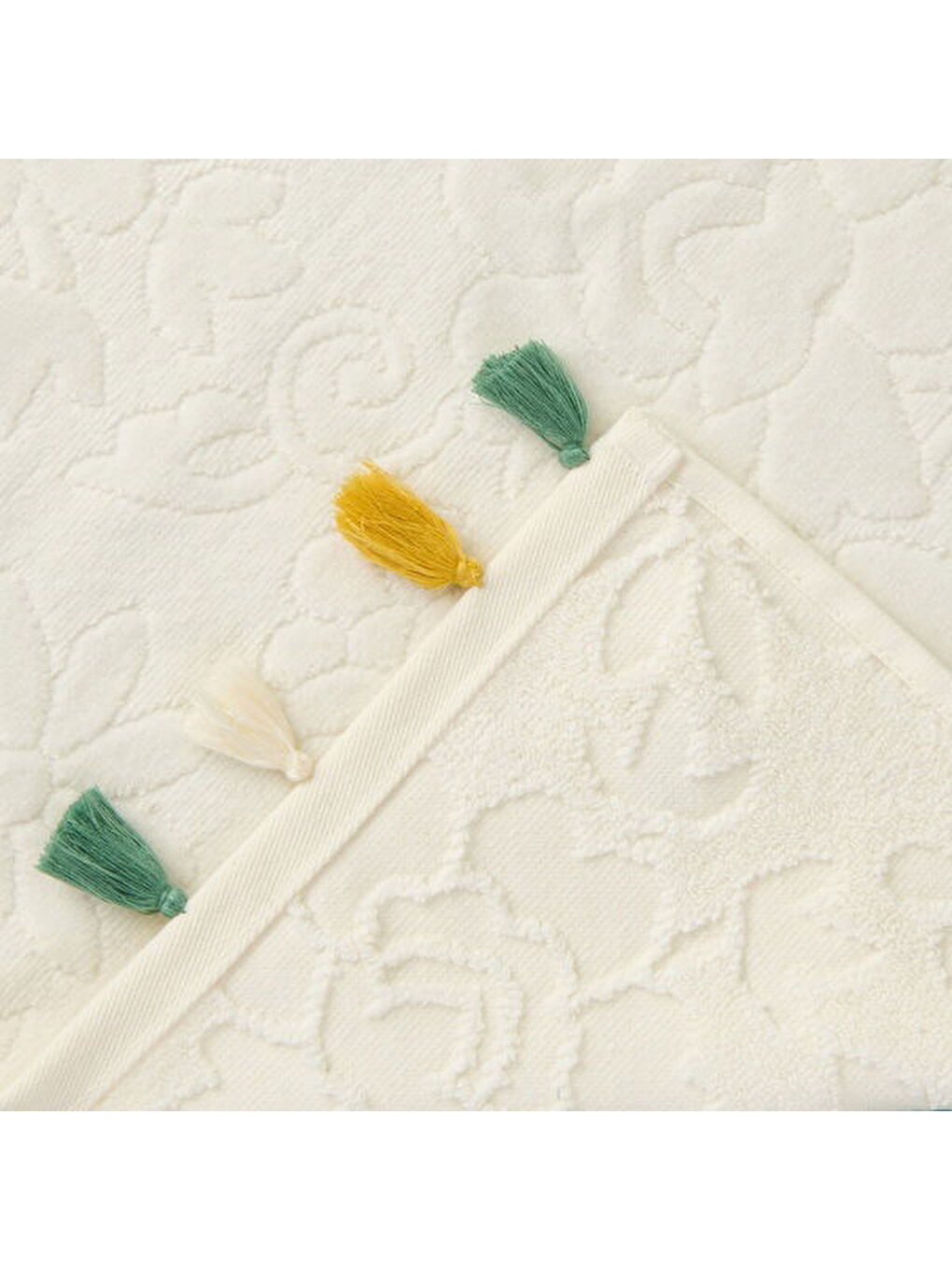 Soft Granny Summer Flos Yüz Havlusu - Ekru - 50x90 cm-4