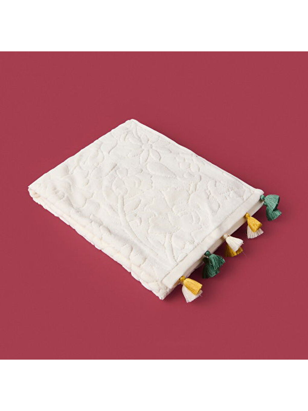 Soft Granny Summer Flos Yüz Havlusu - Ekru - 50x90 cm-8