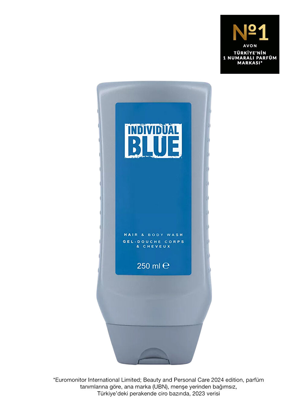 Individual Blue Erkek Saç ve Vücut Şampuanı 250 Ml. Üçlü Paket-1