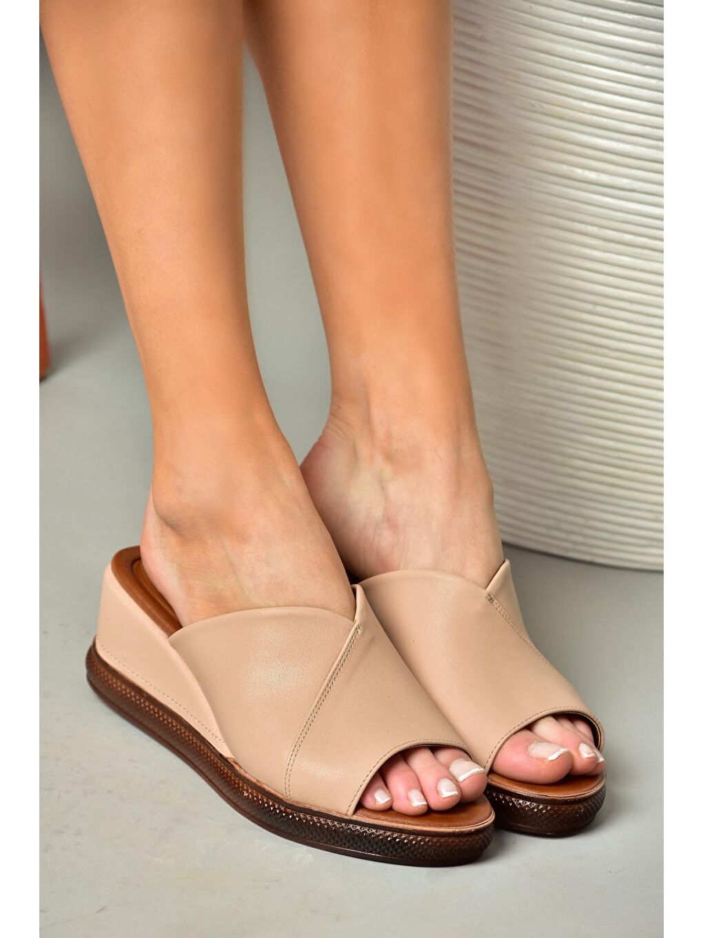 Bej S6743068 Ten Kadın Terlik-1