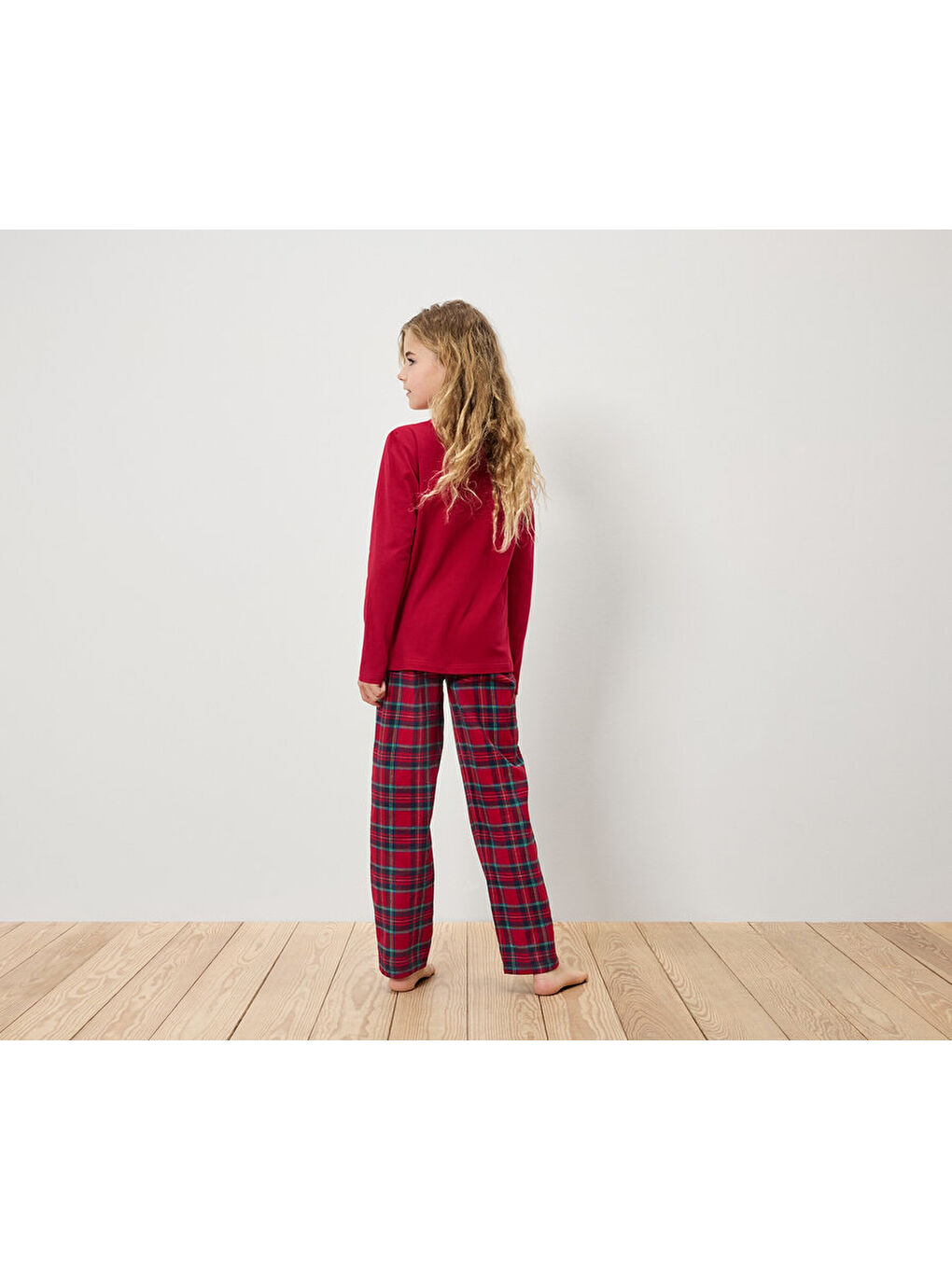 Kırmızı Kız Çocuk Pijama, Flanel-1