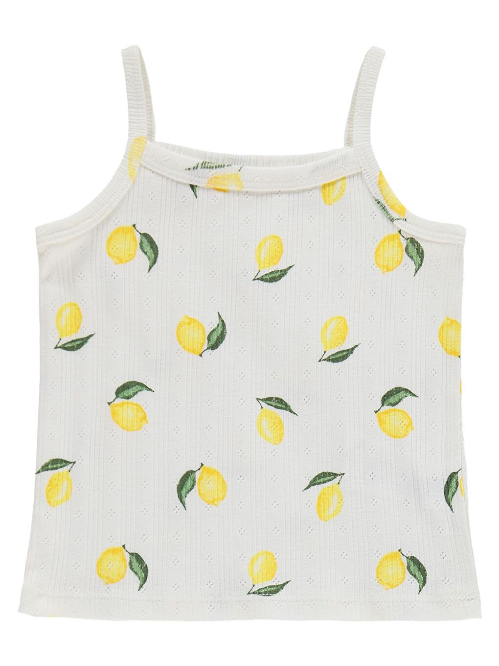 Girls Limon Desenli Şortlu 2-5 Yaş Pijama Takımı - Kırık Beyaz-1