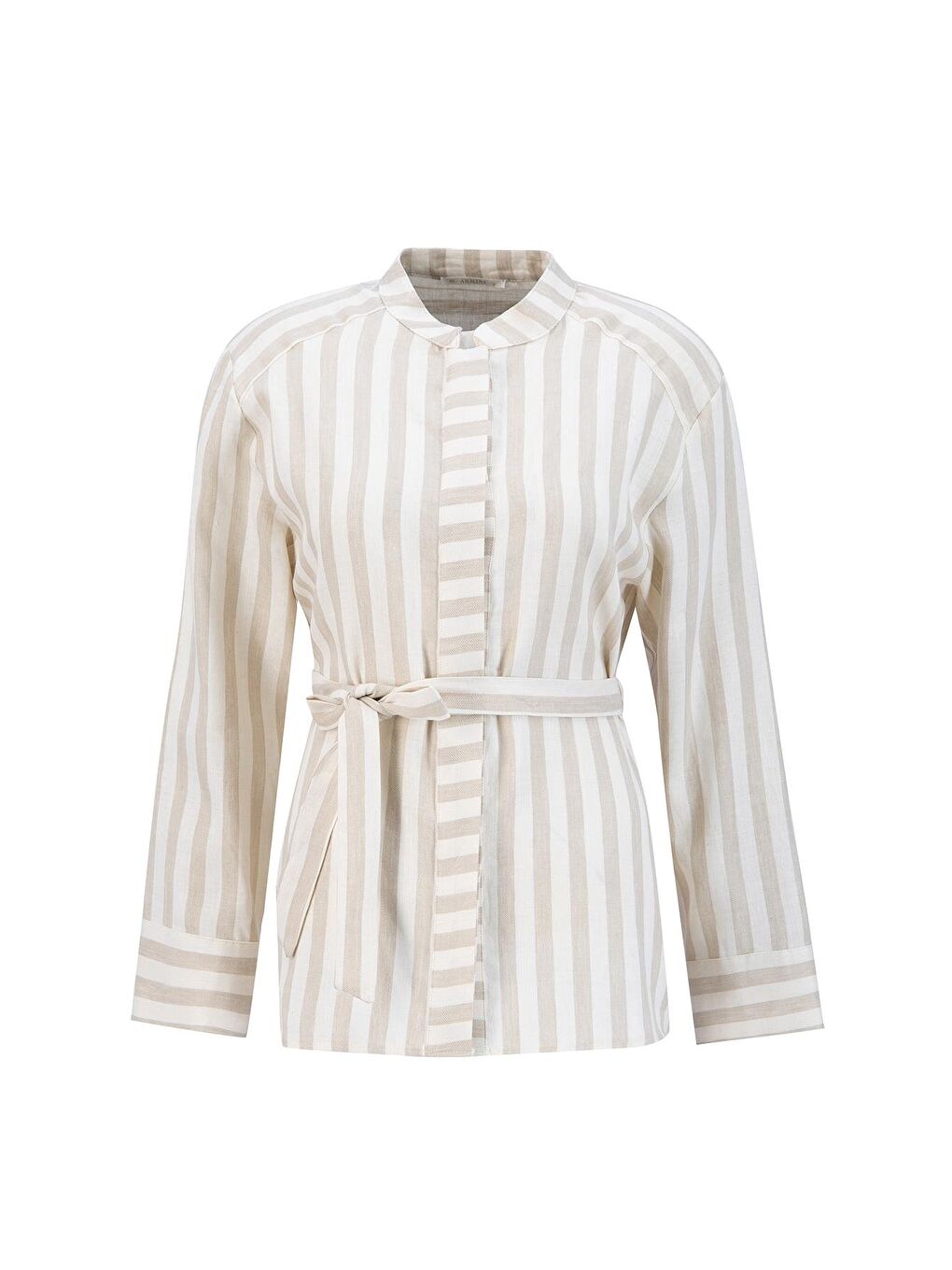 Kalın Çizgili Pamuk Takım 24K6853 Bej