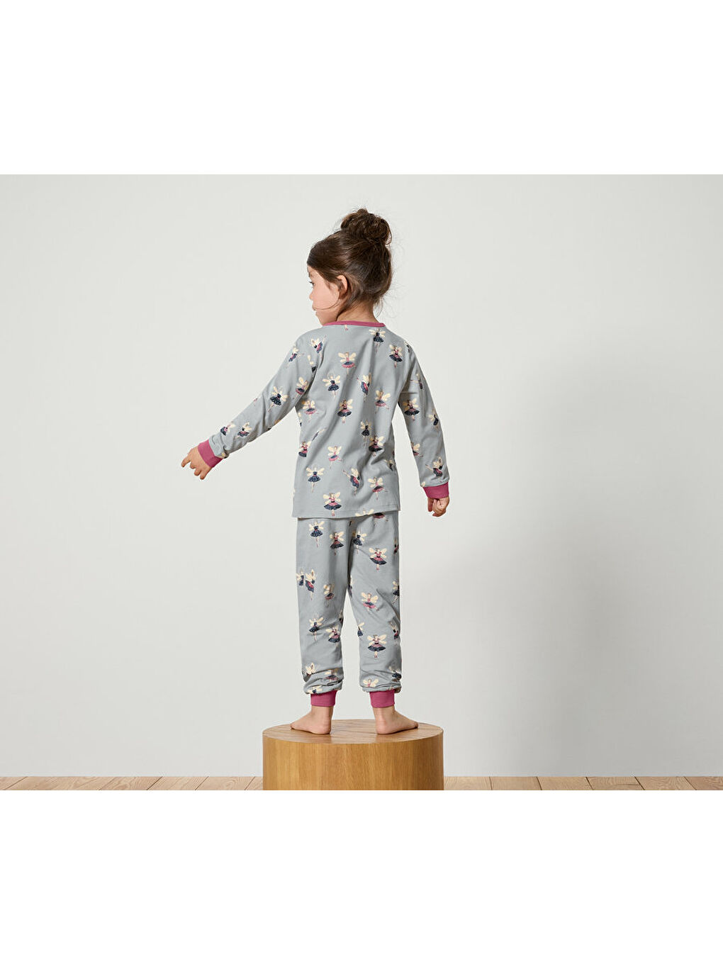 Gri Kız Çocuk Pijama, 2li-1