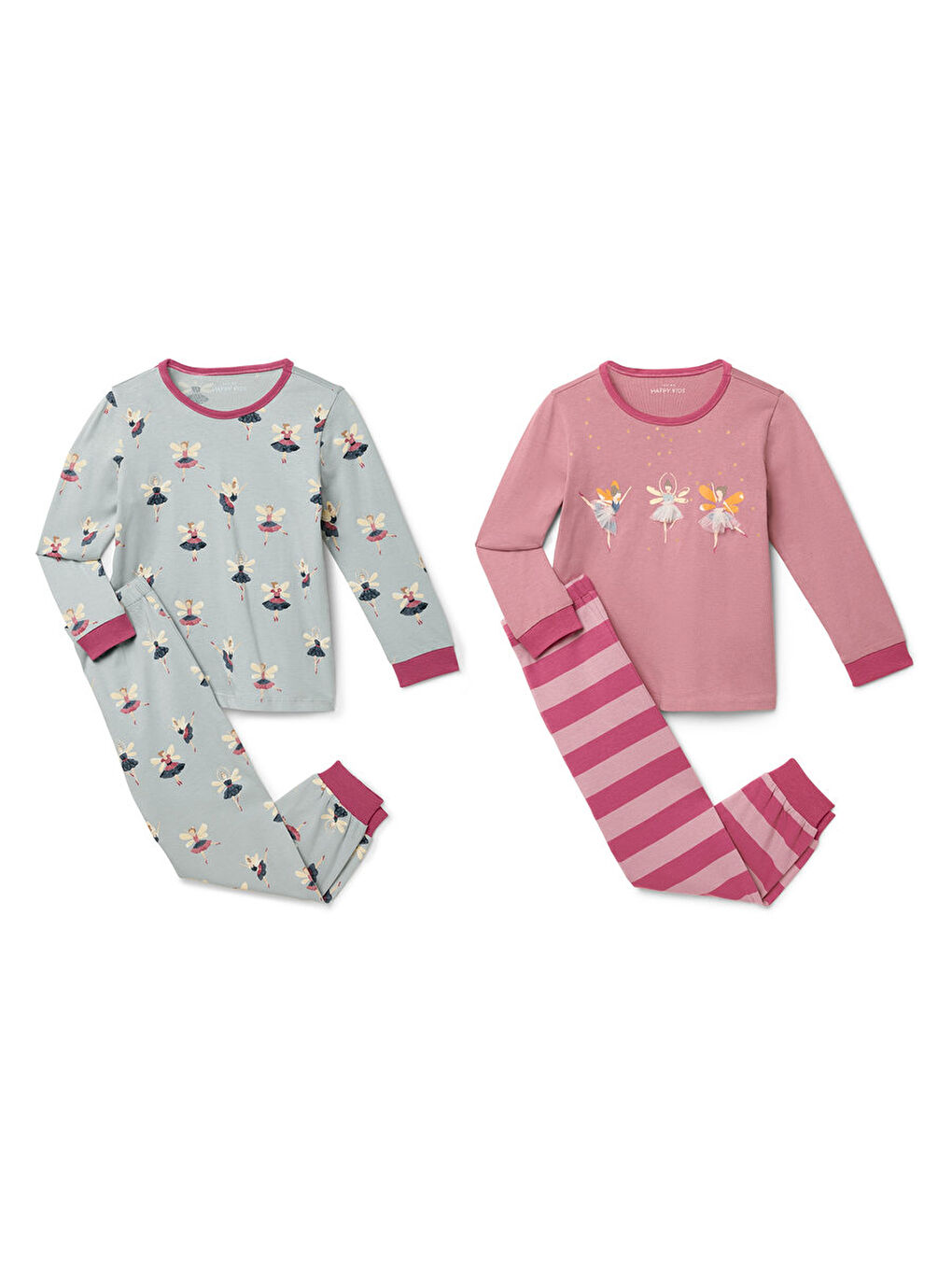 Gri Kız Çocuk Pijama, 2li-2