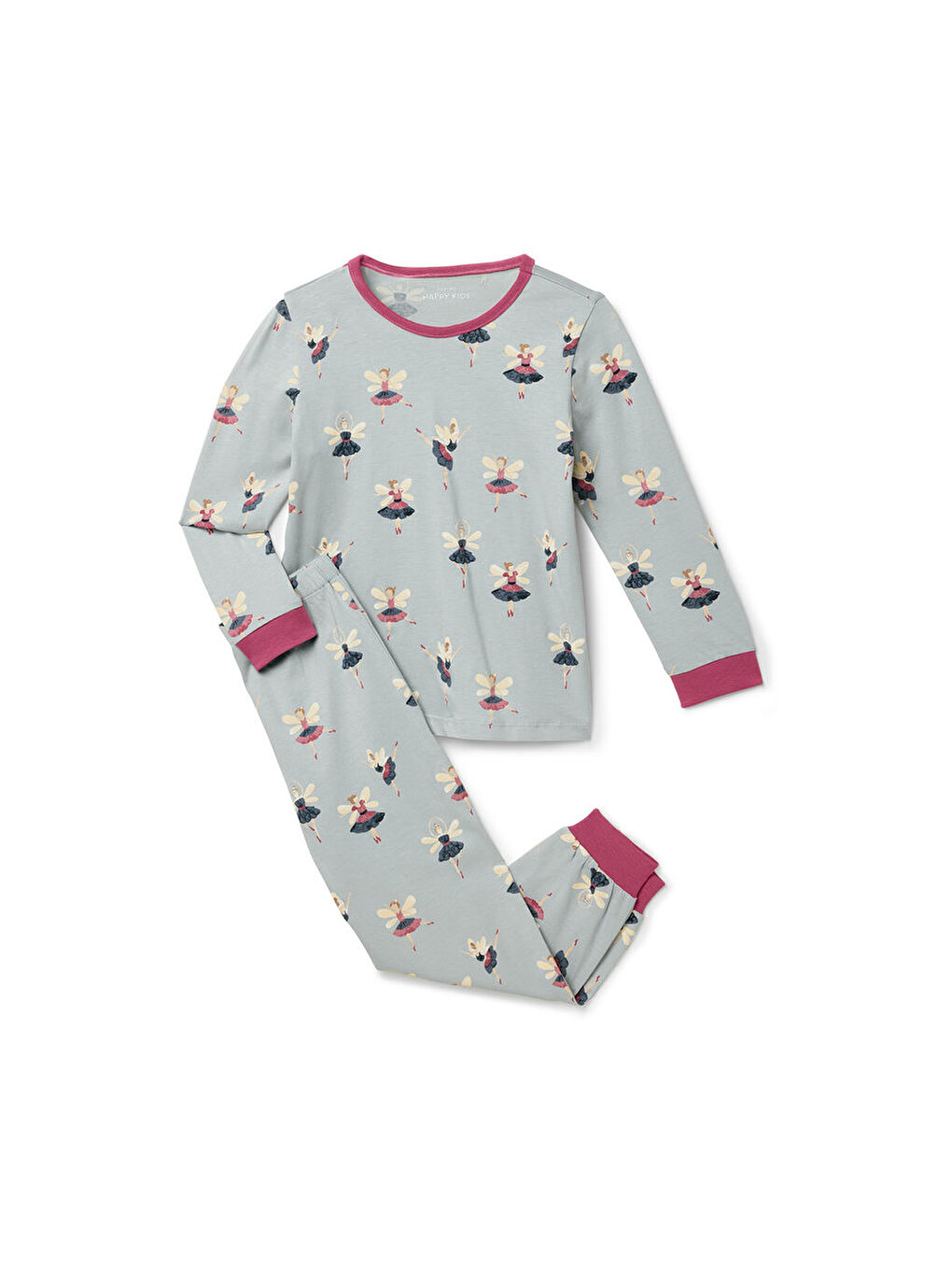 Gri Kız Çocuk Pijama, 2li-4