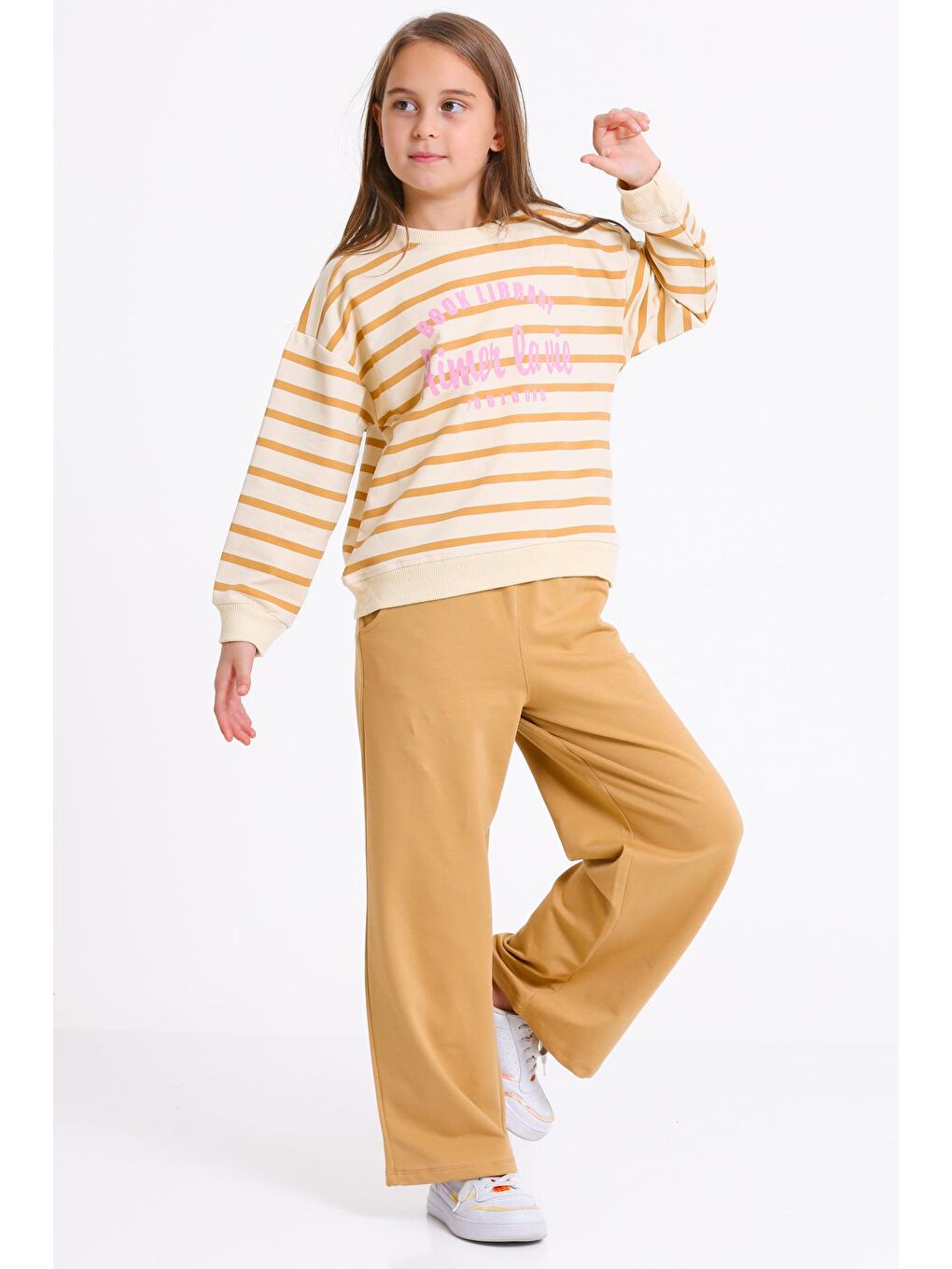 Kız Çocuk Bej Book Library Baskı 5-9 Yaş Takım - 23292-1