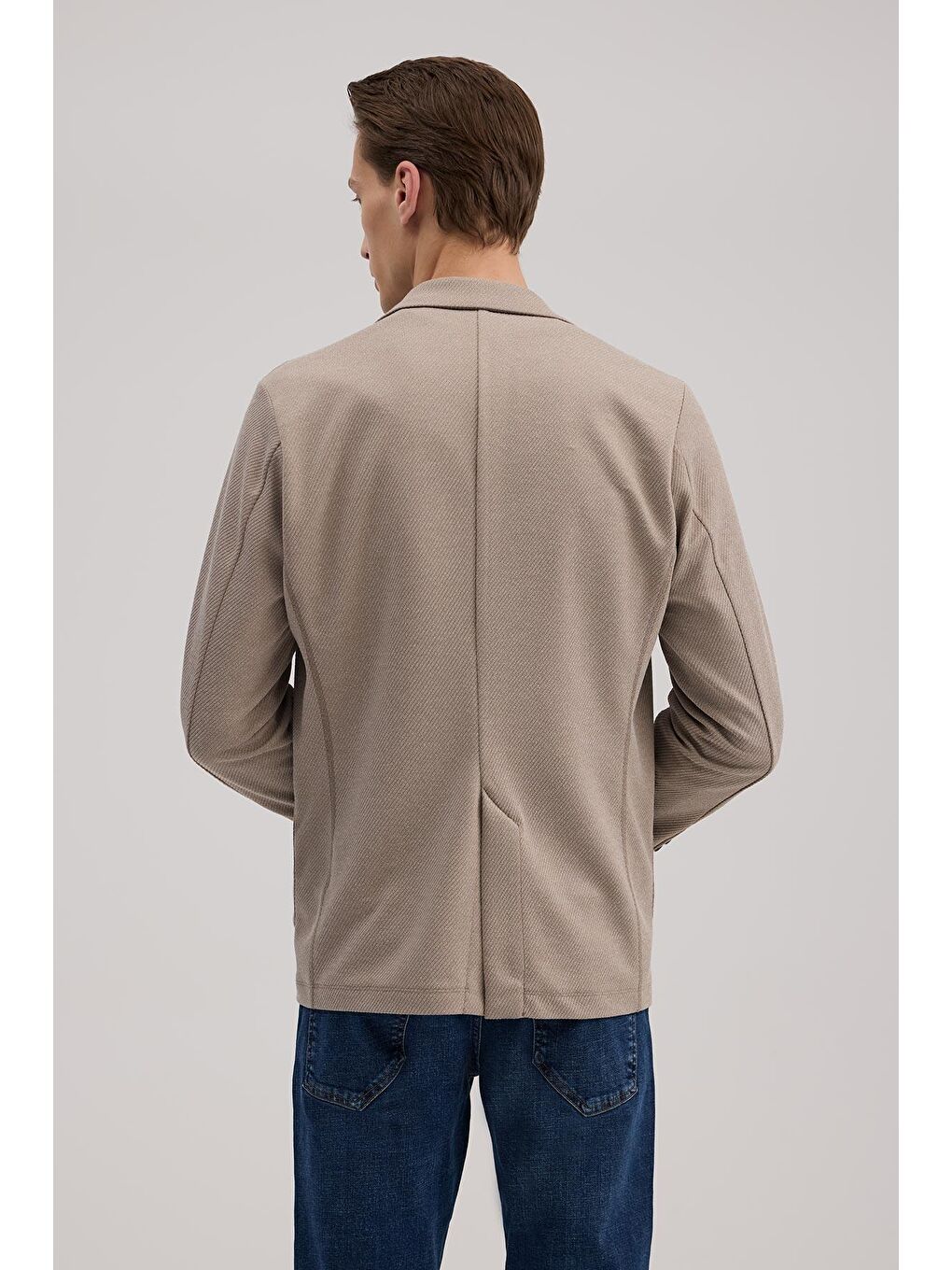 Kahverengi Taba Slim Fit Mono Yaka Torba Cep Ceket-3