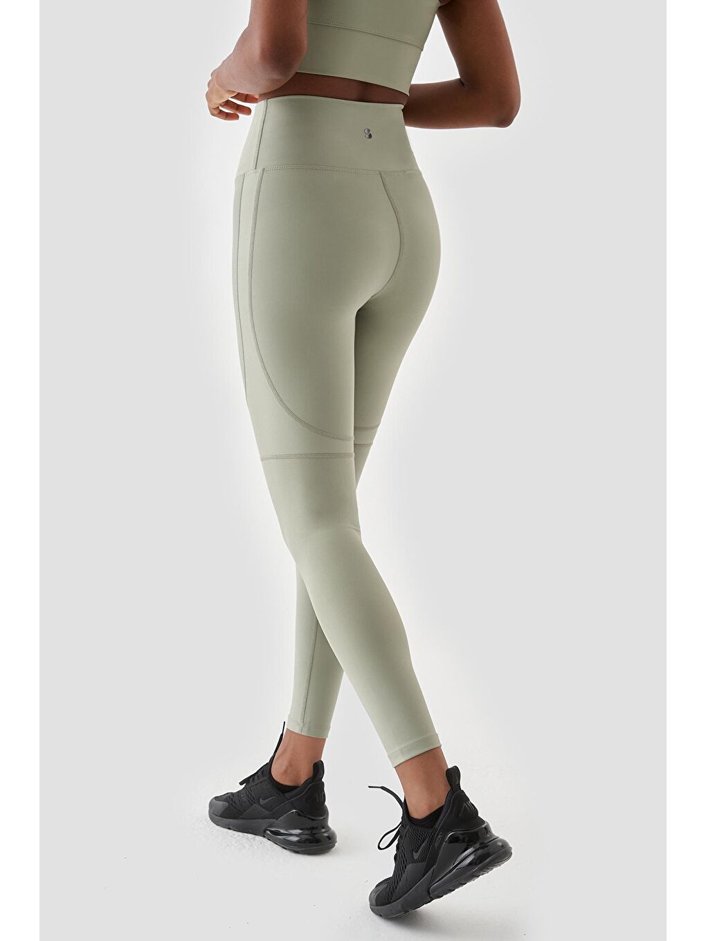 Yvonne Parlak Parça Detaylı Açık Yeşil Spor Tayt-3