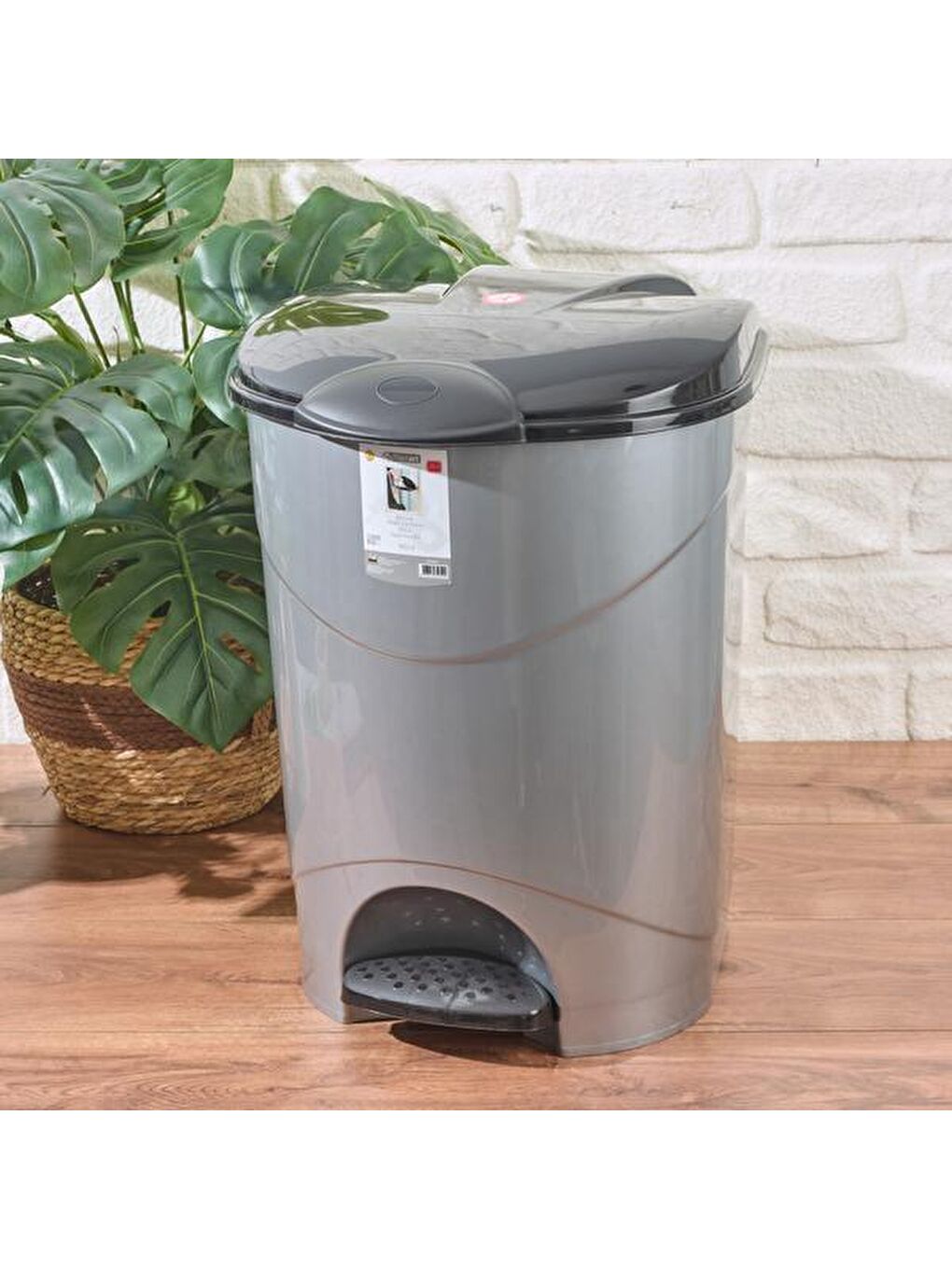 Bella Pedallı Çöp Kovası - Gri - 30 lt-4