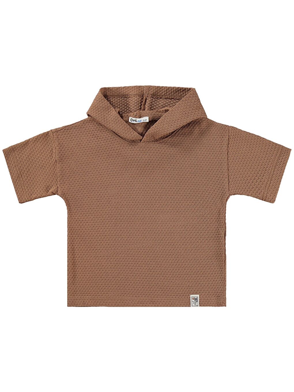 Kahverengi Boys Palmiye Etiketli Kapüşonlu 2-5 Yaş Takım - Kahve-1