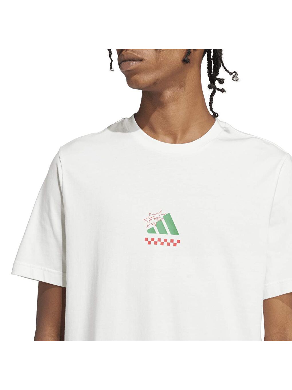 L Pizza Erkek Beyaz Yuvarlak Yaka Tişört-2