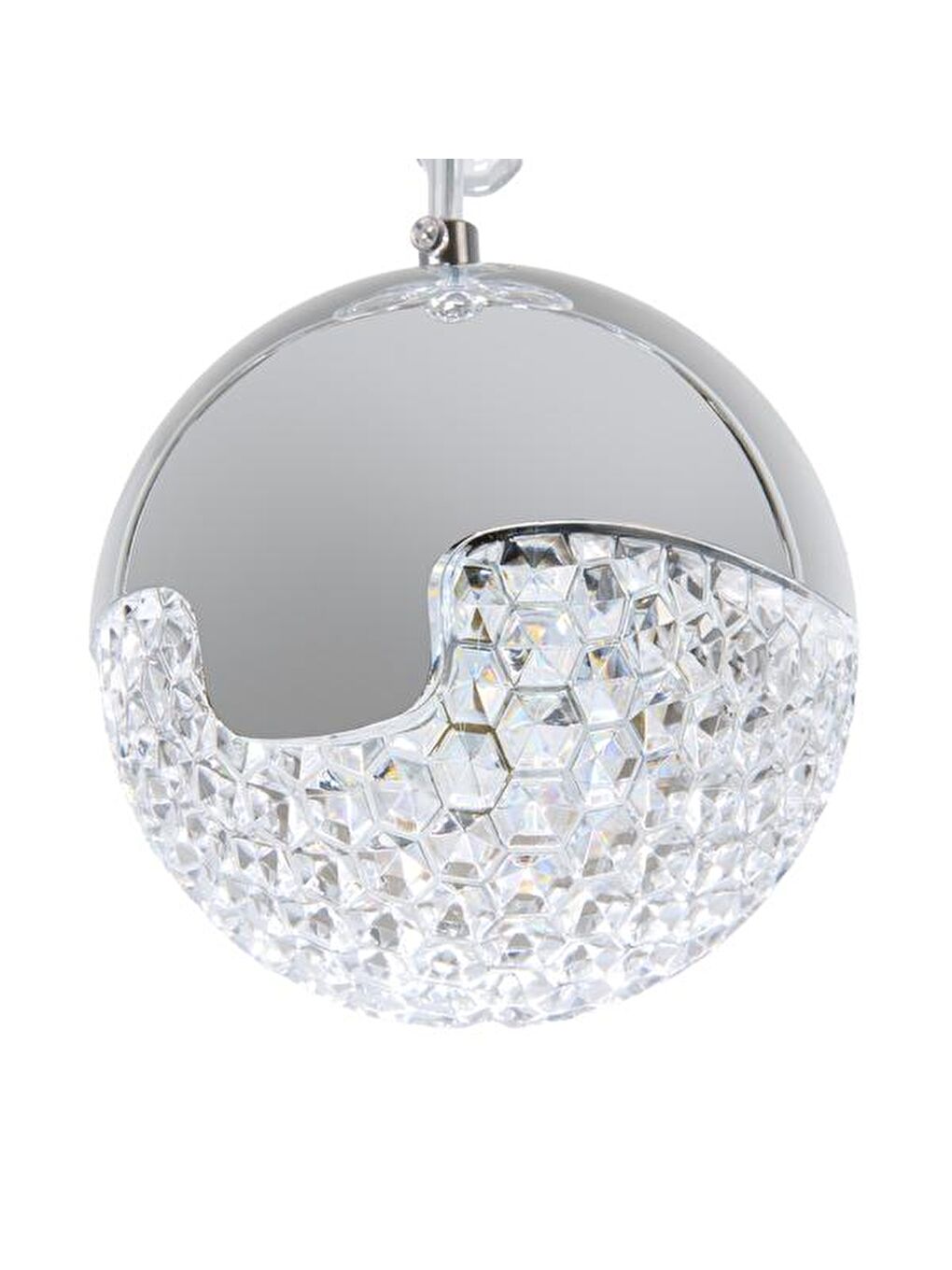 Gri Damla Taşlı Led Avize - Krom - 35 cm-1