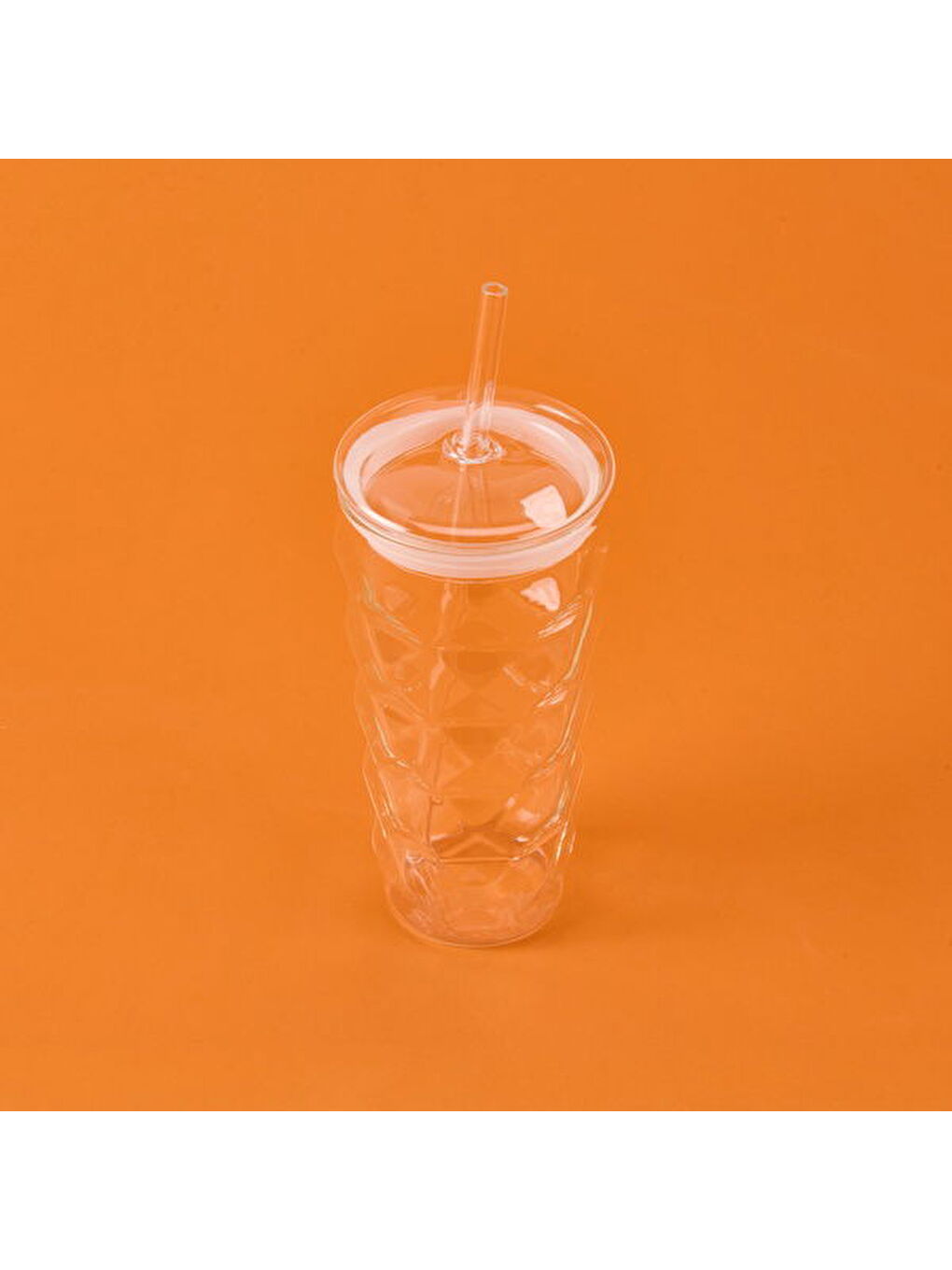 Renksiz Pipetli Cam Bardak - Şeffaf - 480 ml-2