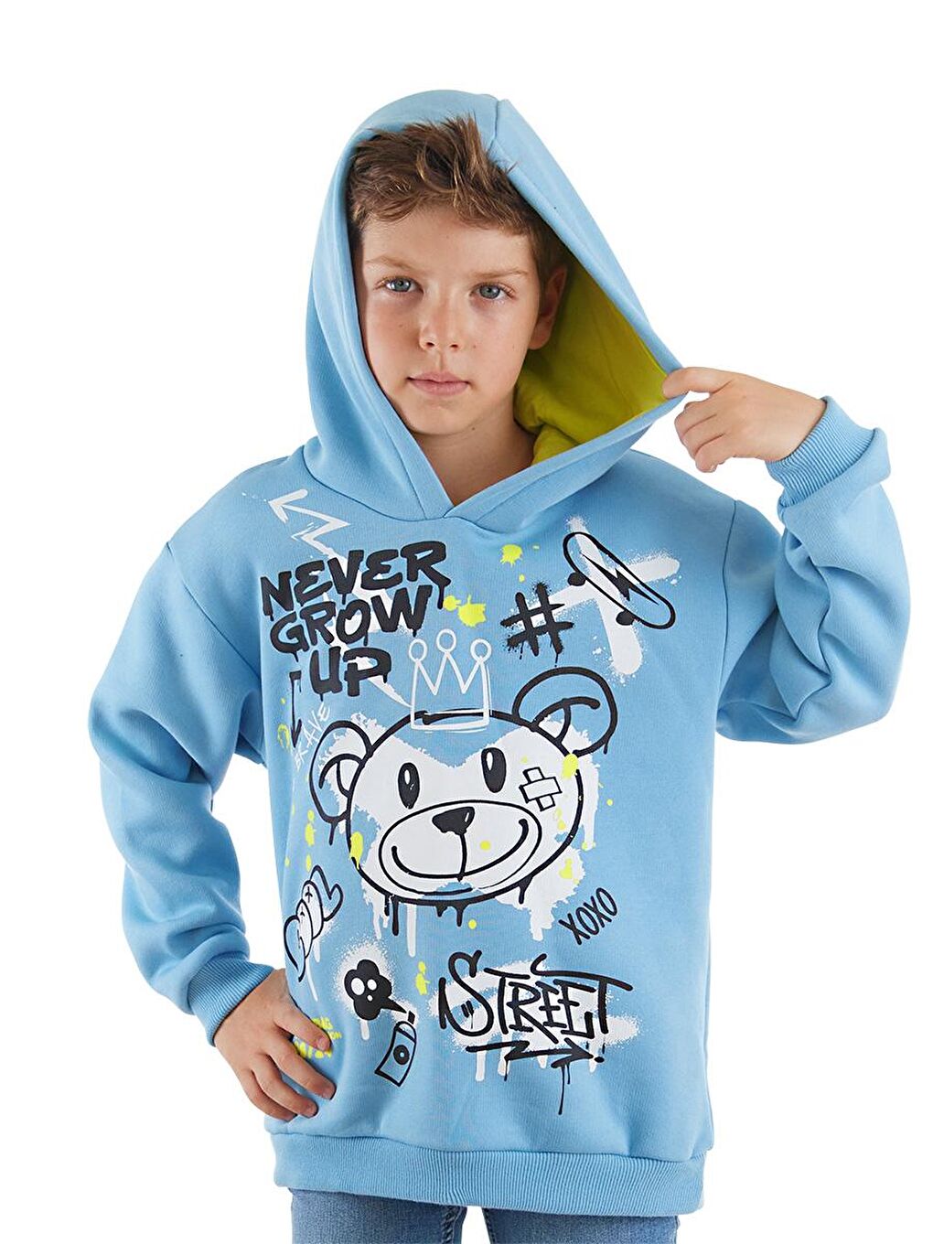 MSHB&G Mavi Cool Bear Erkek Çocuk Sweatshirt