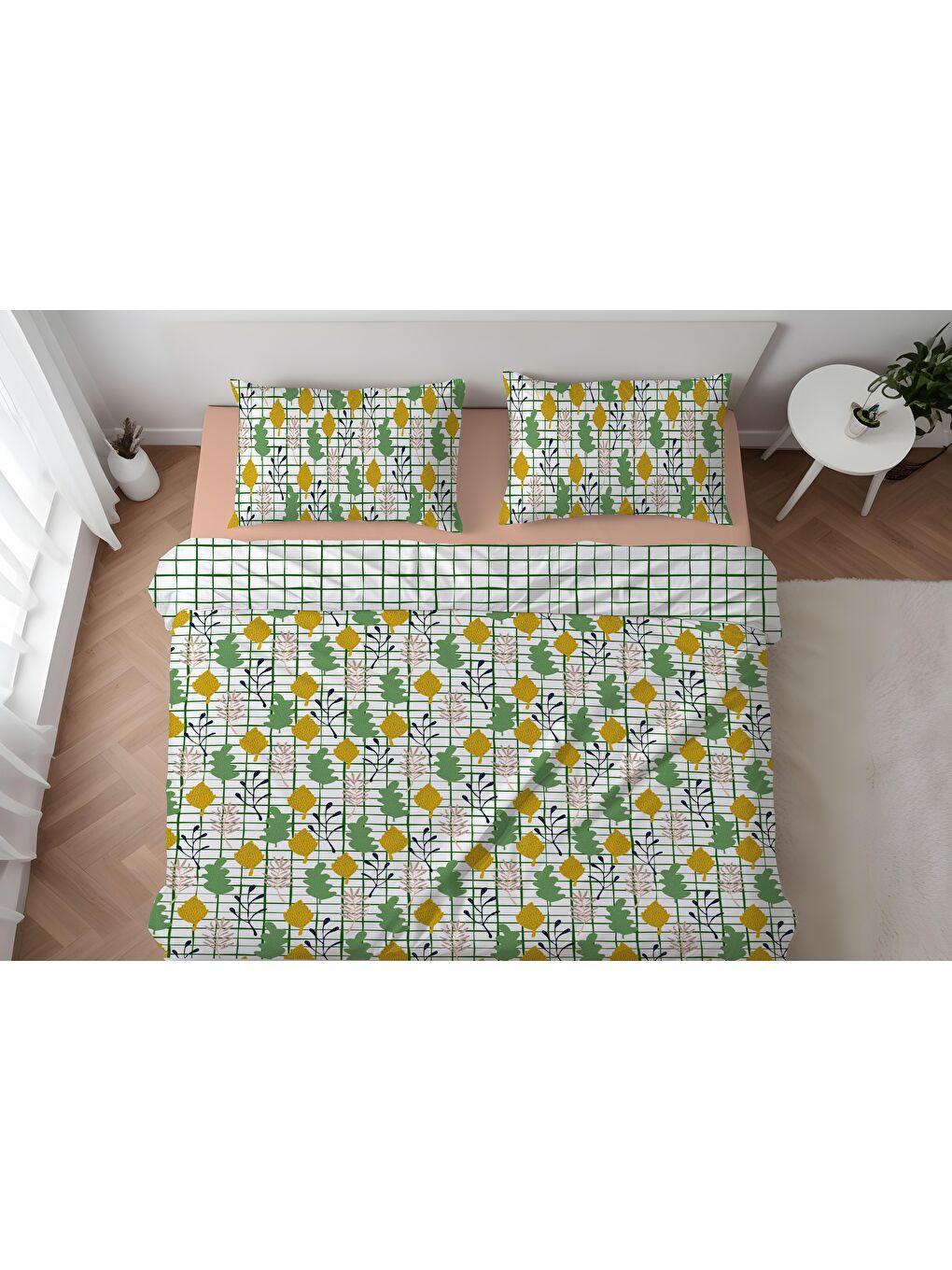 Karışık Baskılı,Desenli Çift Kişilik Nevresim Takımı (ÇARŞAFSIZ) 200x220 cm