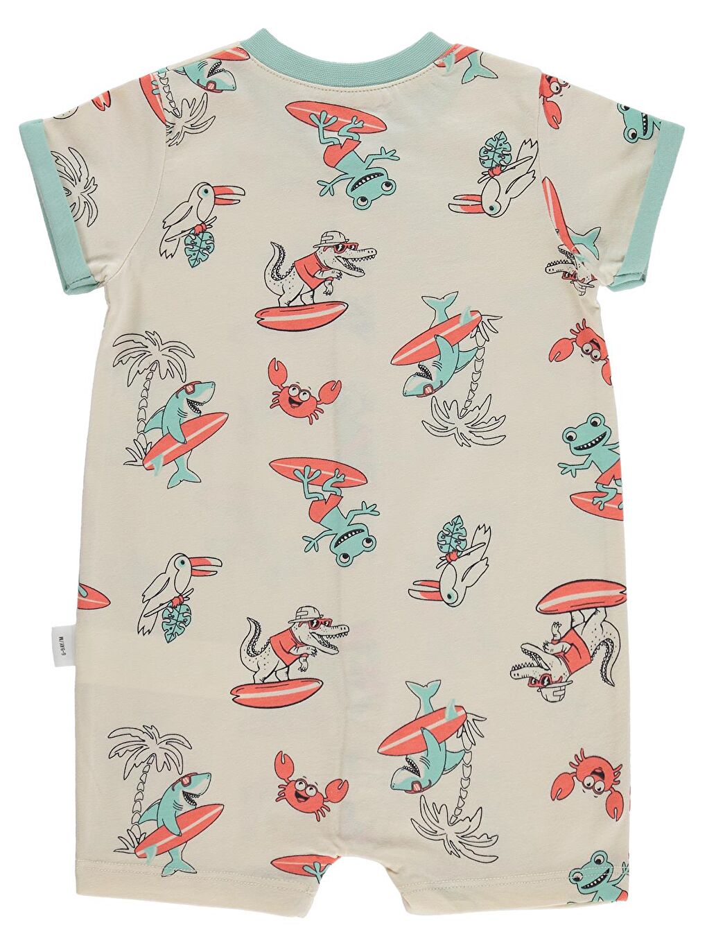 Baby Surf Baskılı 6-18 Ay Tulum - Bej-1