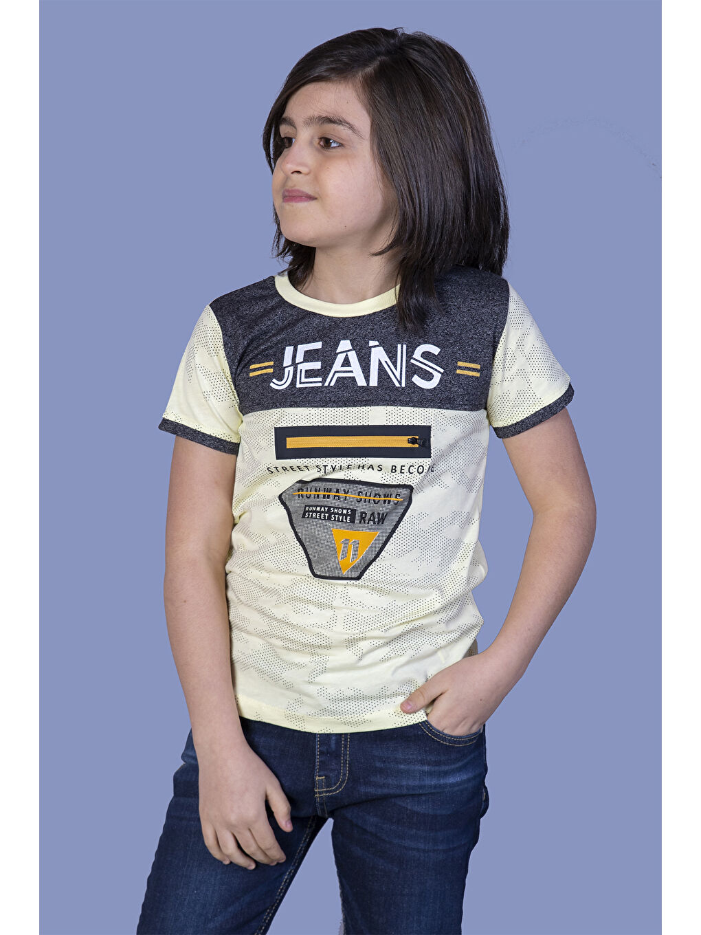 Toontoykids Sarı Erkek Çocuk Jeans Baskı Tişört