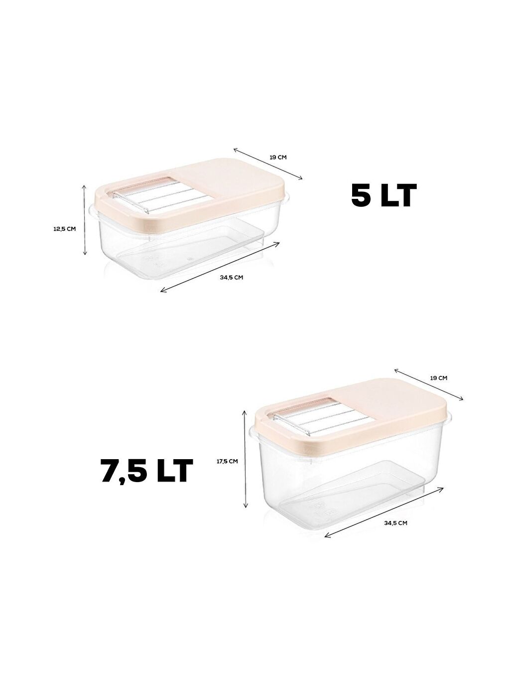 Ekru 2li Etiketli Kayar Kapaklı Deterjan Saklama Kabı Tablet Deterjan Saklama Kutusu Krem-1