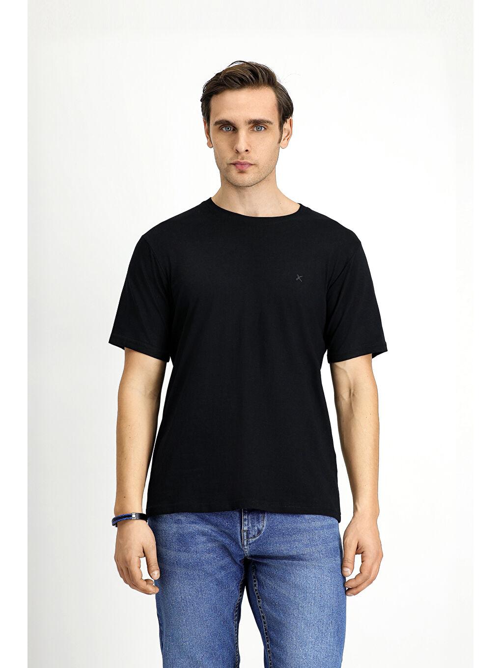 Beyaz Bisiklet Yaka Regular Fit Pamuk 3'lü %100 Pamuk Tişört Seti-1