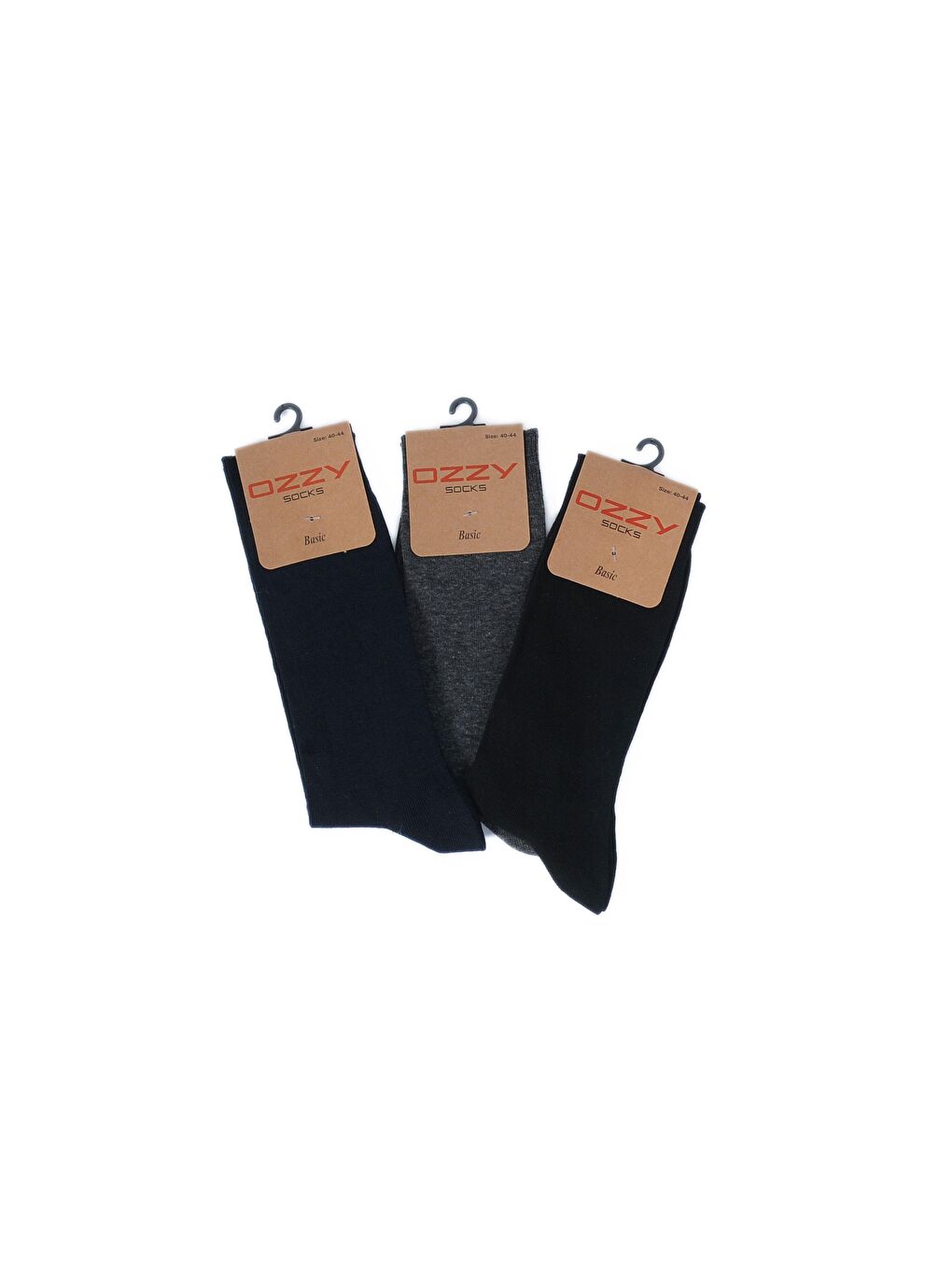 OZZY SOCKS Siyah-Gri 3 Çift Penye Dikişsiz  Erkek Soket Çorap