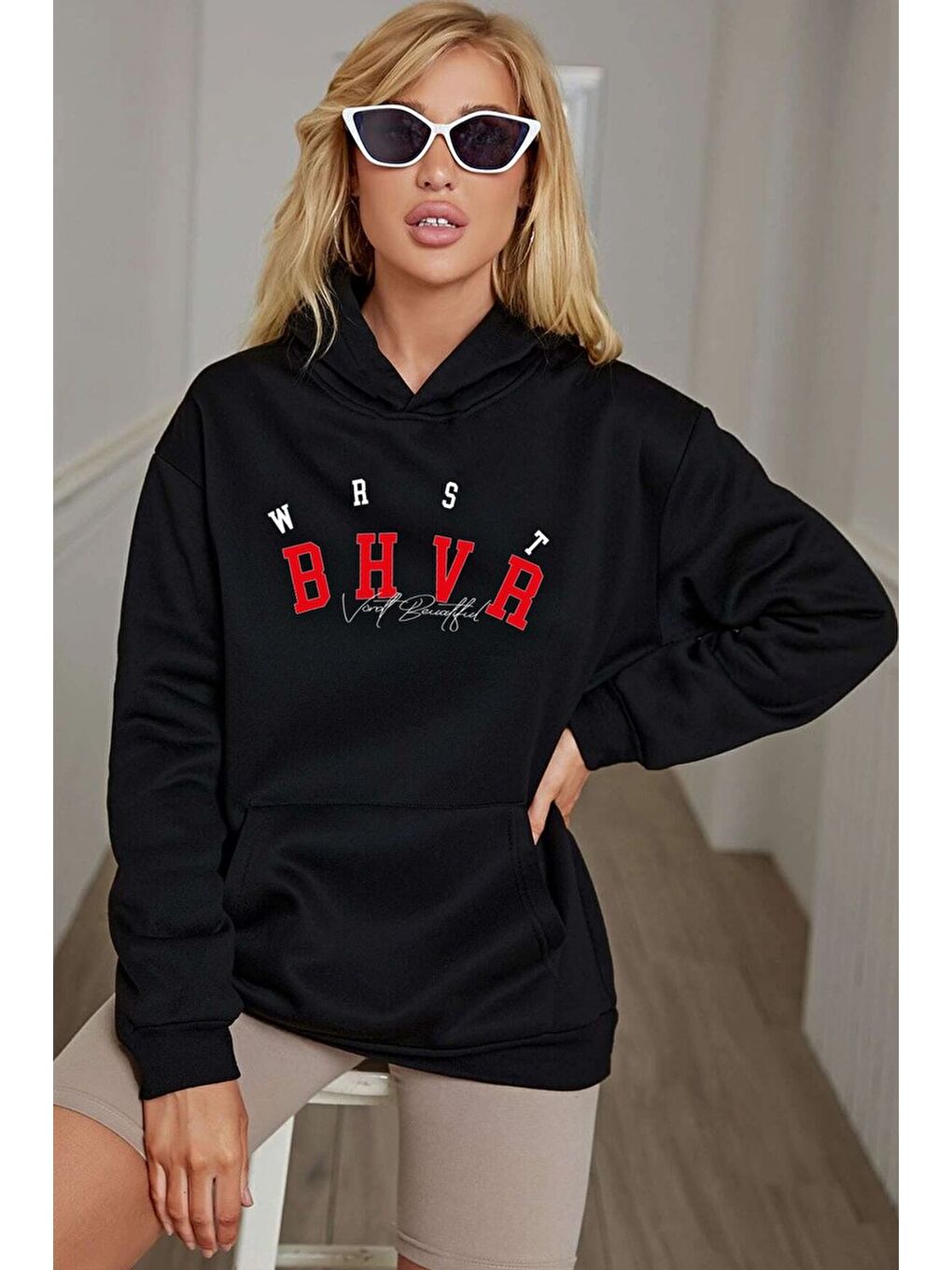 uyguntarz Siyah Unisex Bhvr Baskılı Sweatshirt