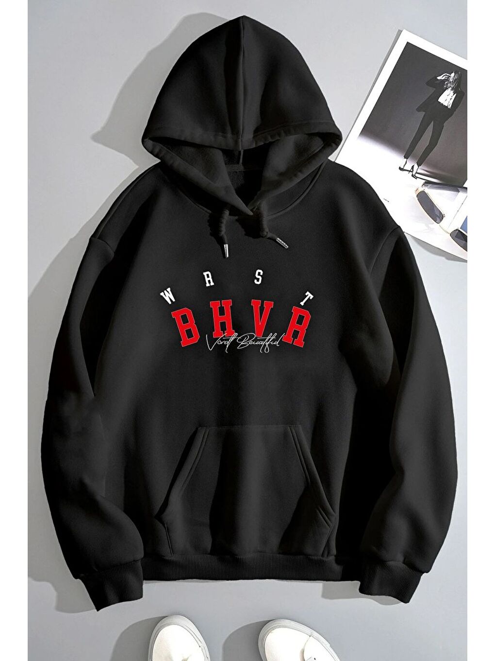 uyguntarz Siyah Unisex Bhvr Baskılı Sweatshirt - 1