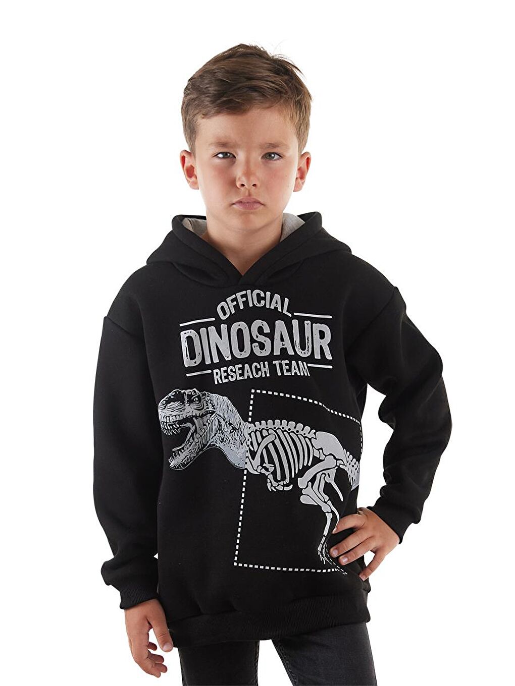 MSHB&G Siyah Dino Research Erkek Çocuk Sweatshirt - 4