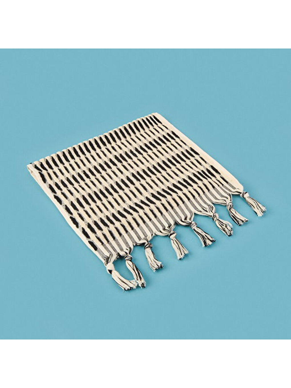 Lila Soft Greta El Havlusu - Ekru / Siyah - 30x50 cm-1