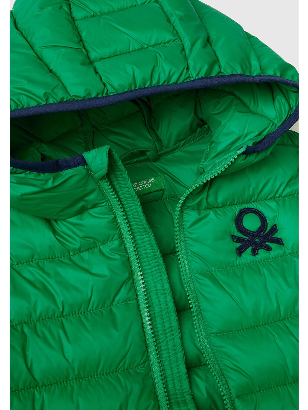 Erkek Çocuk Yeşil Logolu Mevsimlik İnce Puffer Mont-2