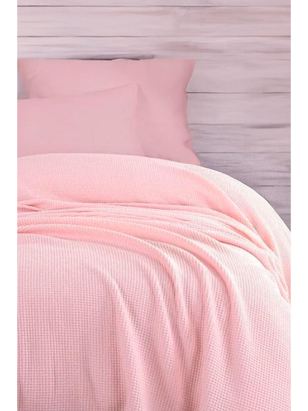 UPSTYLE Ecocel Pike Örtü Tek Kişilik 160x230cm Karde PudraPembe - 1