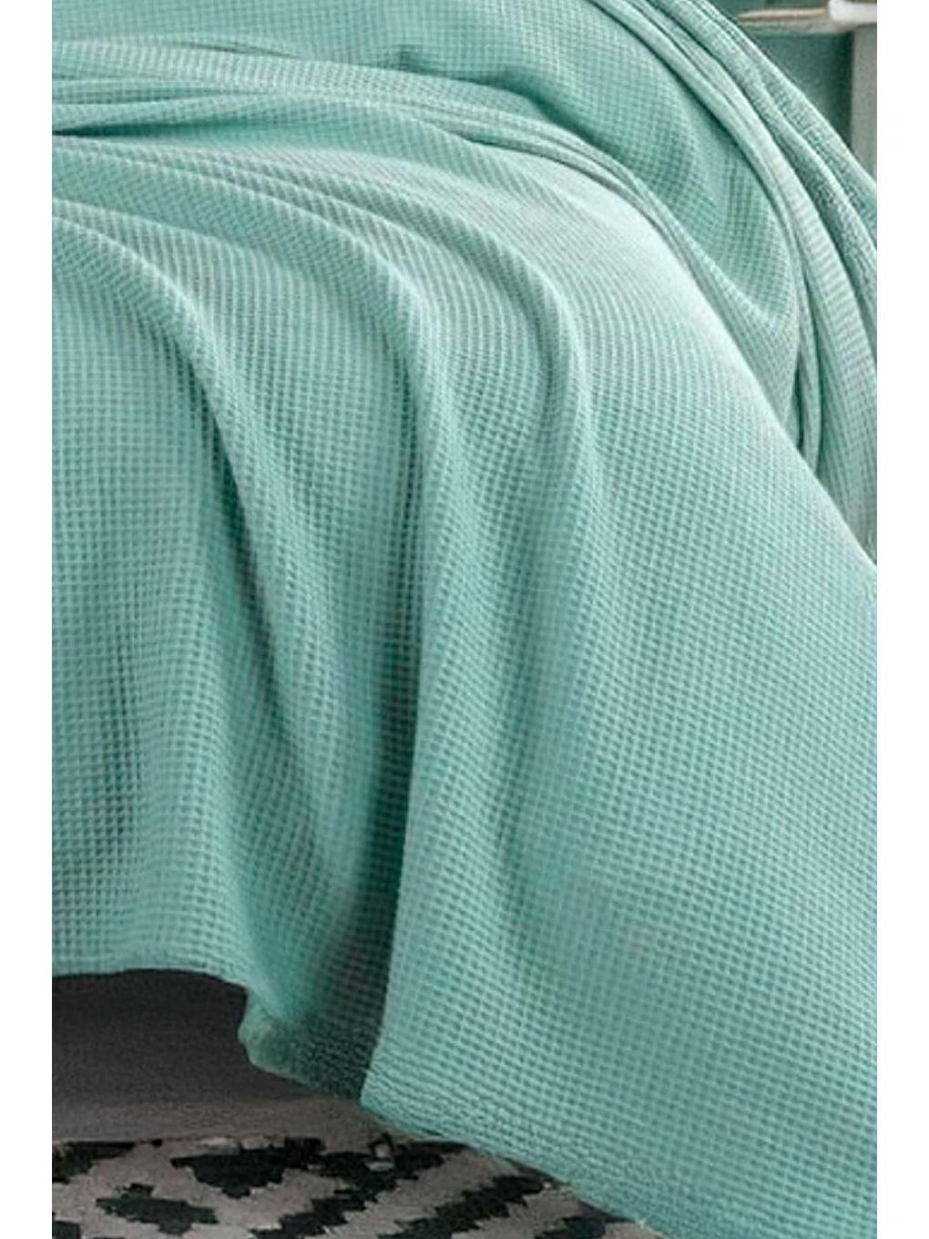 Ecocel Pike Örtü Tek Kişilik 160x230cm Karde Mint Yeşili-1