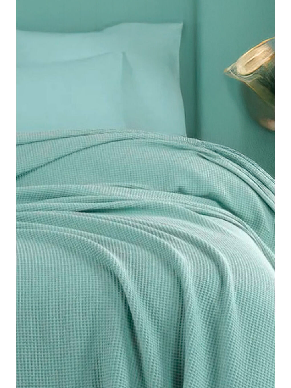 Ecocel Pike Örtü Tek Kişilik 160x230cm Karde Mint Yeşili-2