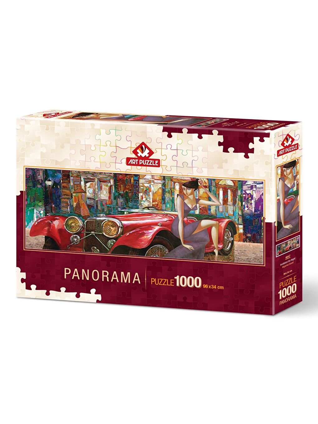 Art Puzzle Karışık 1000 Parça Panorama Puzzle Akşama Davet - 1