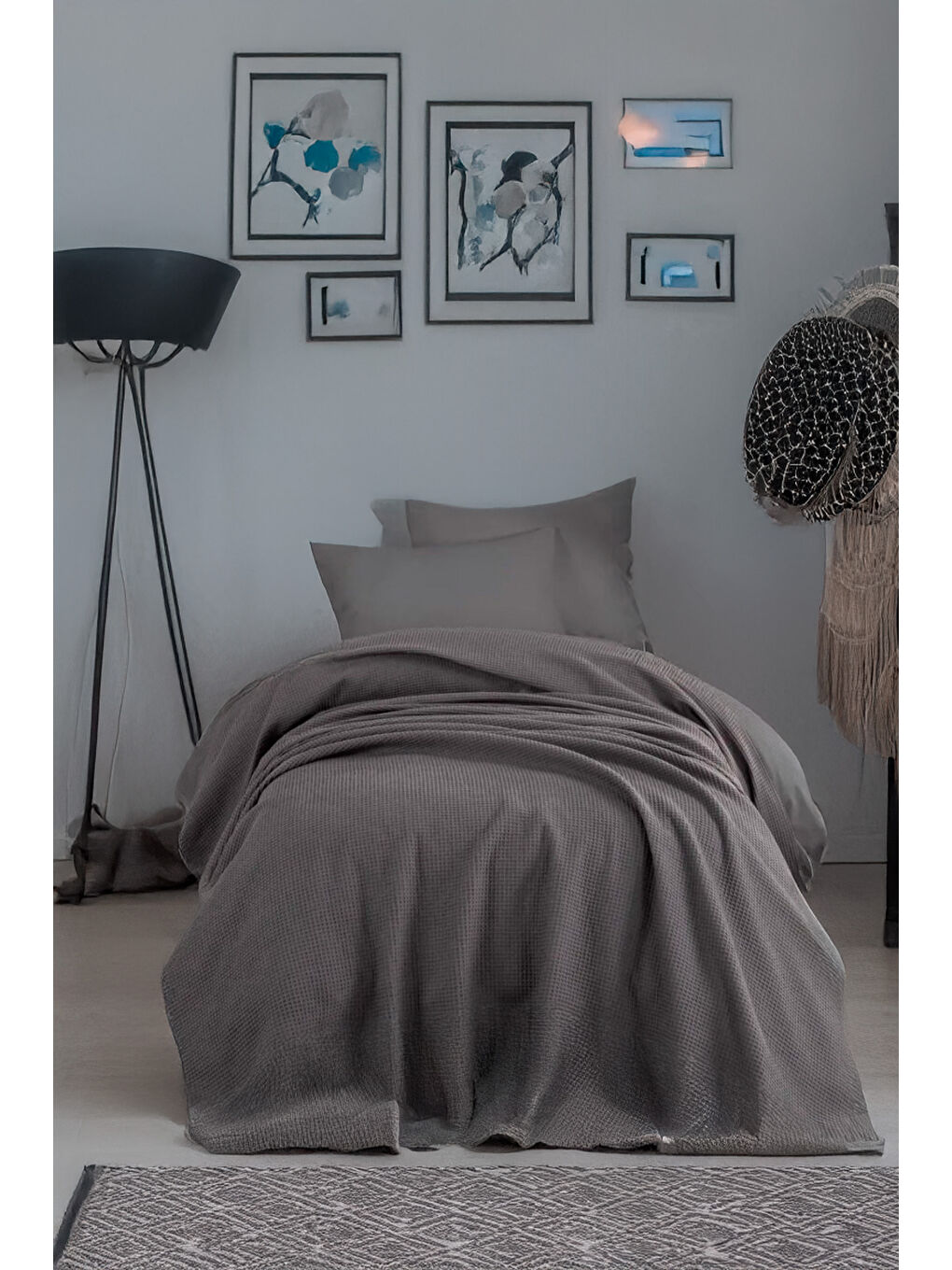 Ecocel Pike Örtü Tek Kişilik 160x230cm Karde Antrasit