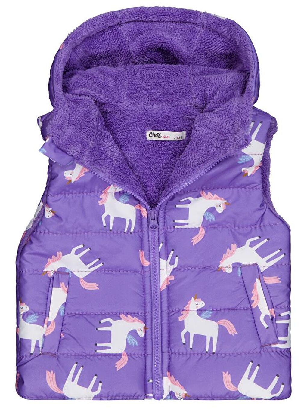 Mor Girls Baskılı 2-5 Yaş Yelek-1