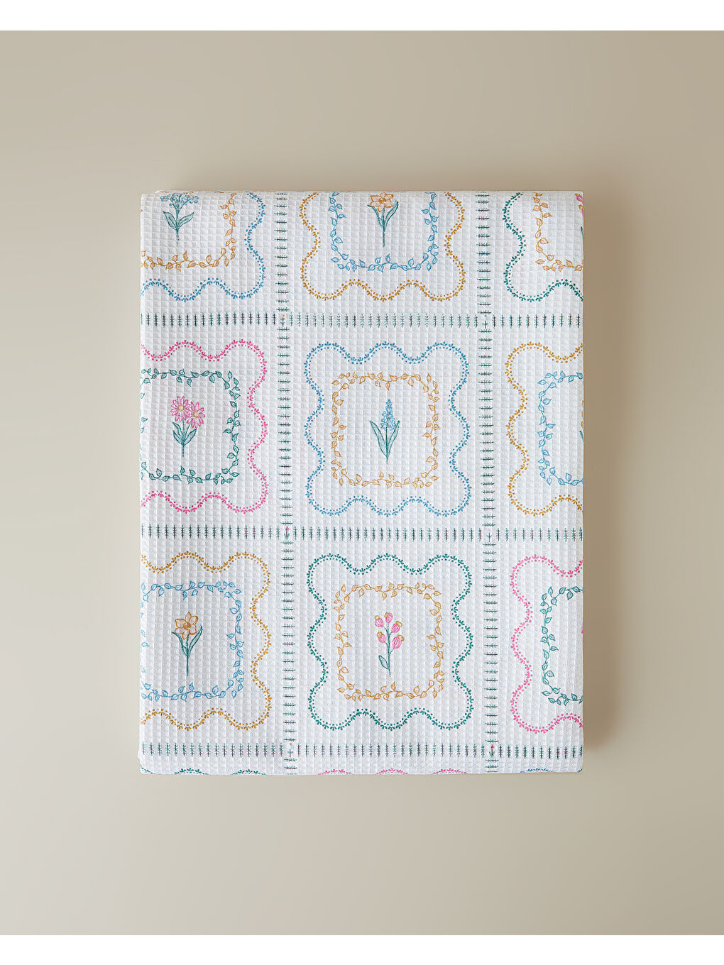 Gentle Florals Tek Kişilik Pike 150x220 cm Yeşil-4