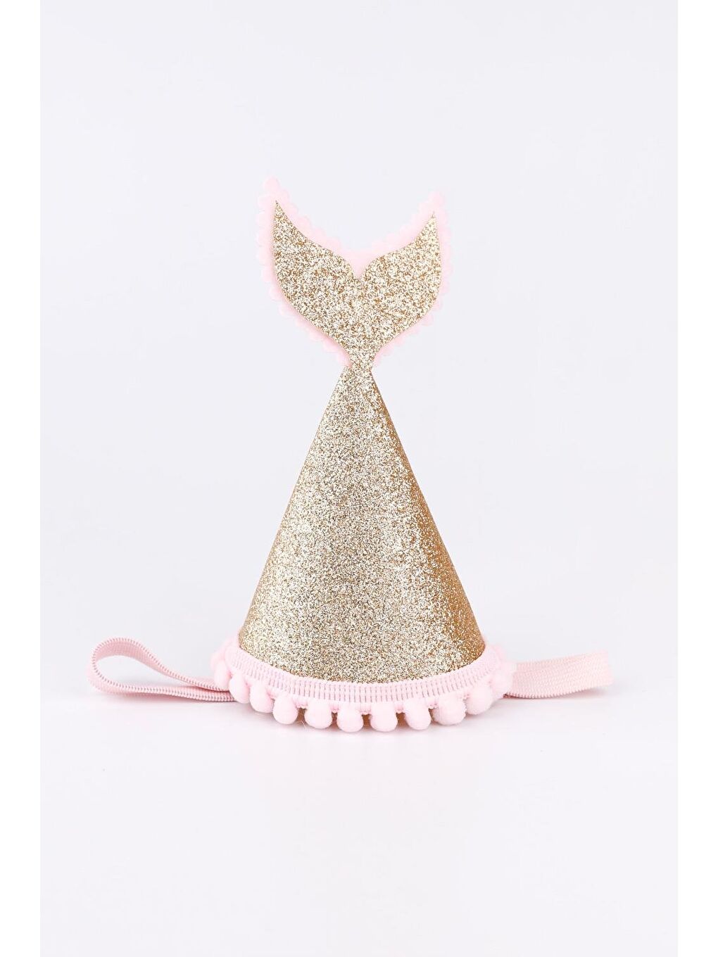 Pembe  Deniz Kızı Kuyruğu Lastikli Kız Çocuk Huni Taç