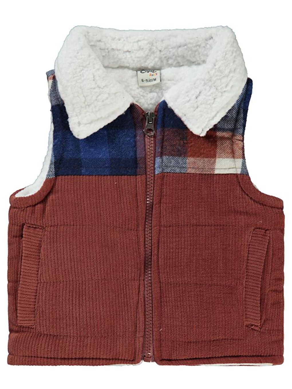 Kahverengi Baby Yaka Velsoftlu 6-18 Ay Yelek