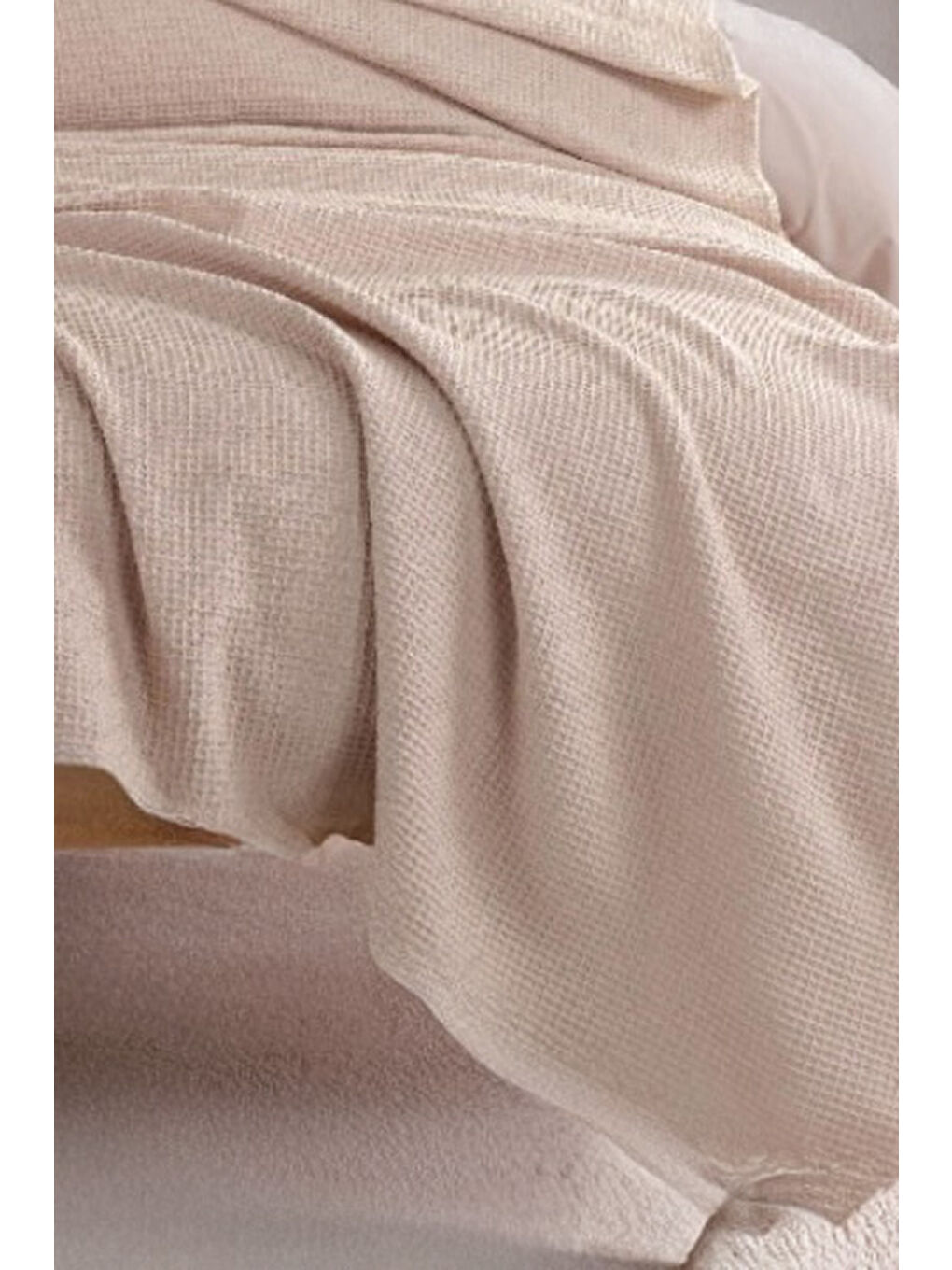 UPSTYLE Ecocel Pike Örtü Çift Kişilik 200x230cm Karde Koyu Bej - 1