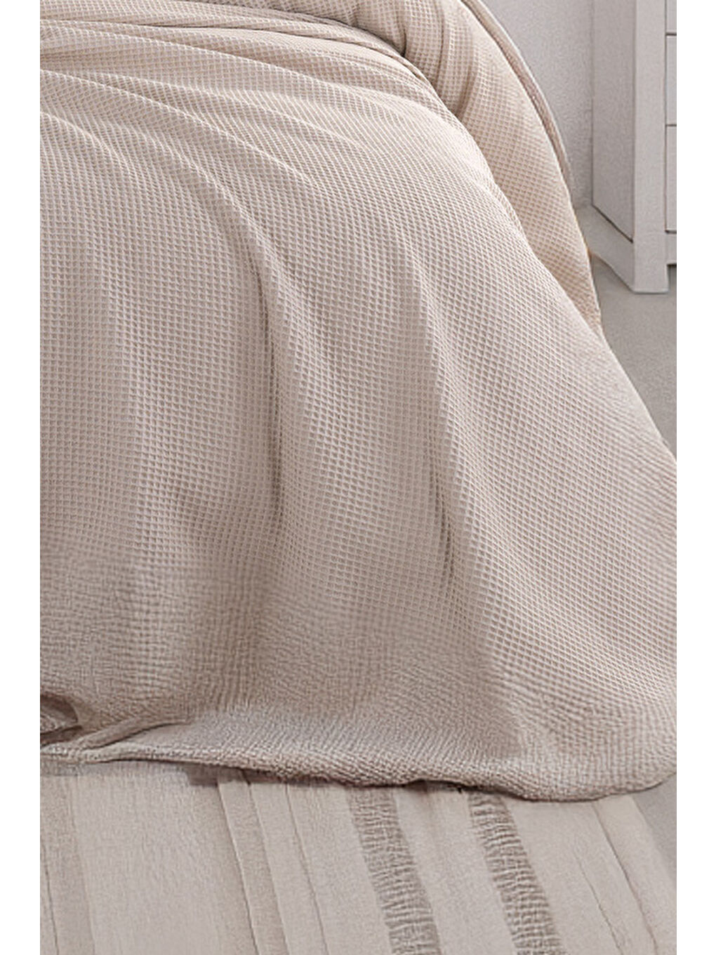 Bej Ecocel Pike Örtü Bebek 100x120cm Karde Vizon Gri-1