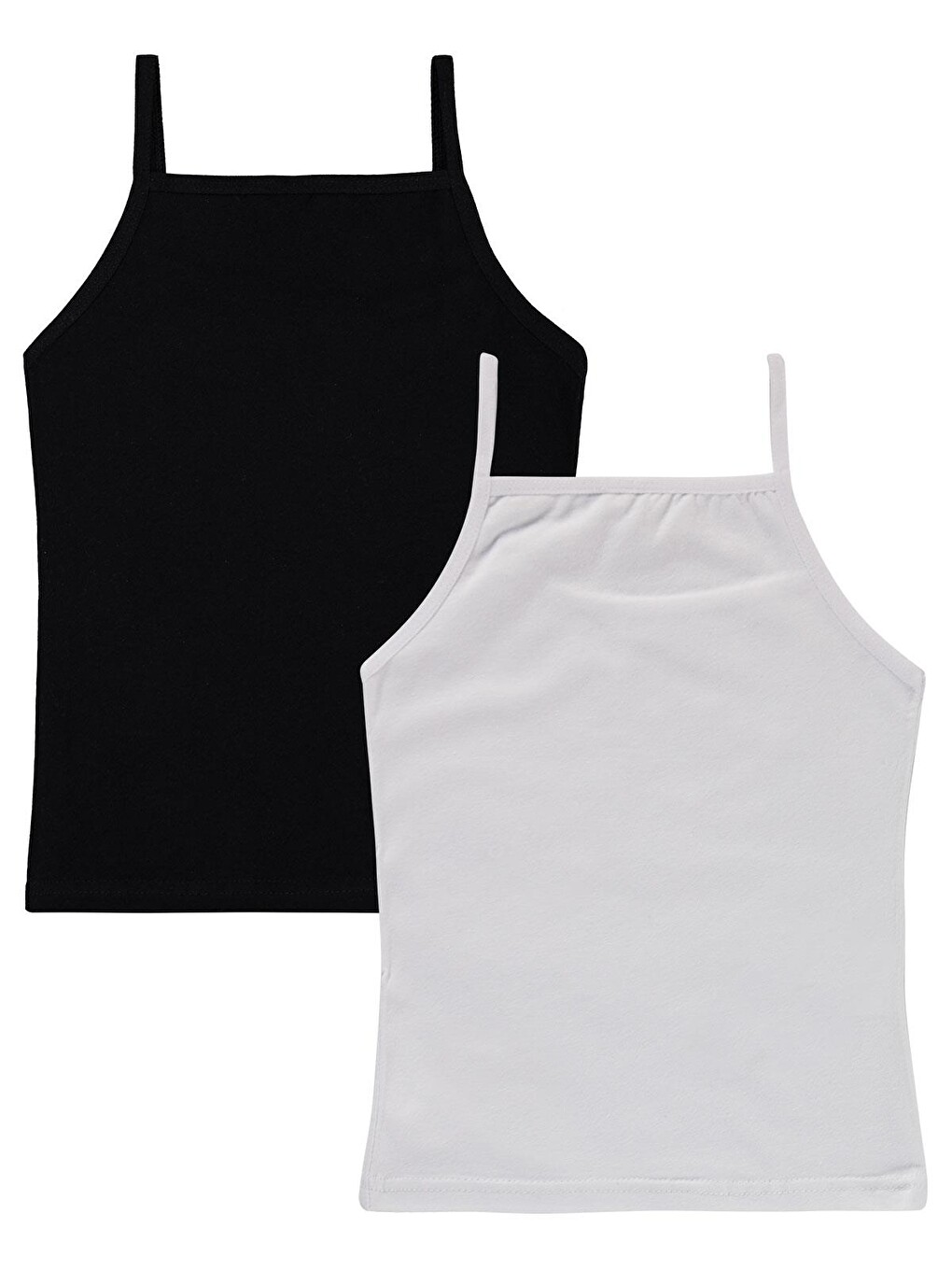 Girls Siyah-beyaz Basic 2-12 Yaş Kız Çocuk 2'li Atlet - Standart-3