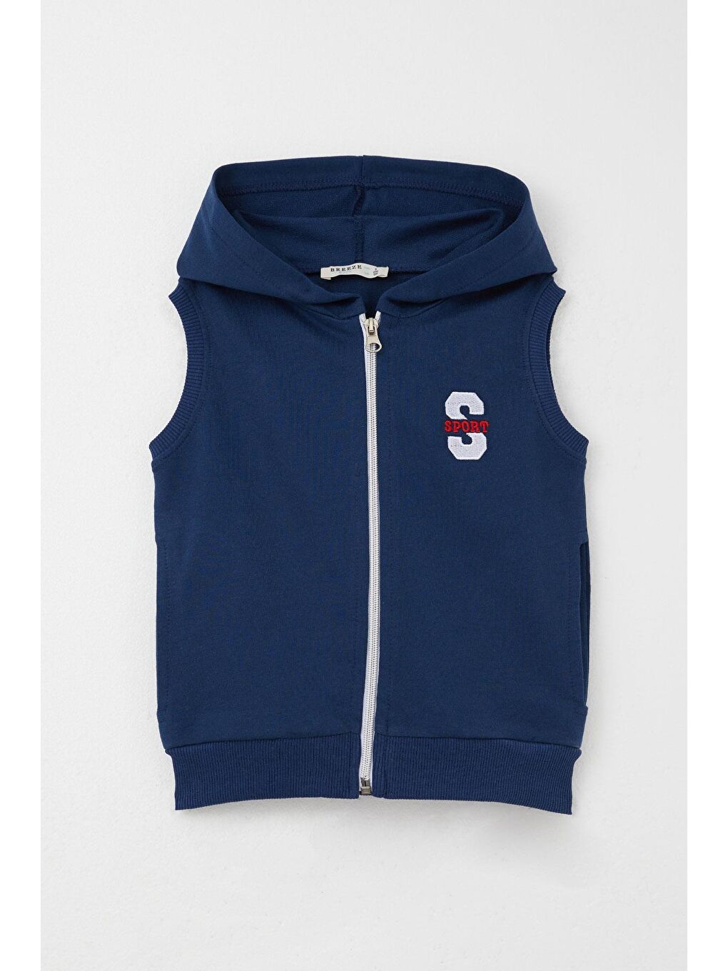 Erkek Çocuk Yelek Harf Nakışlı Fermuarlı Lacivert (3-6 Yaş)