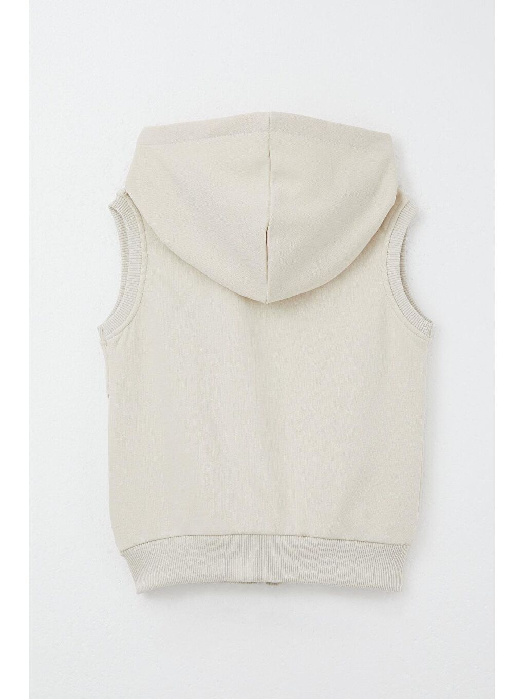 Ekru Erkek Çocuk Yelek Harf Nakışlı Fermuarlı Krem (3-8 Yaş)-1