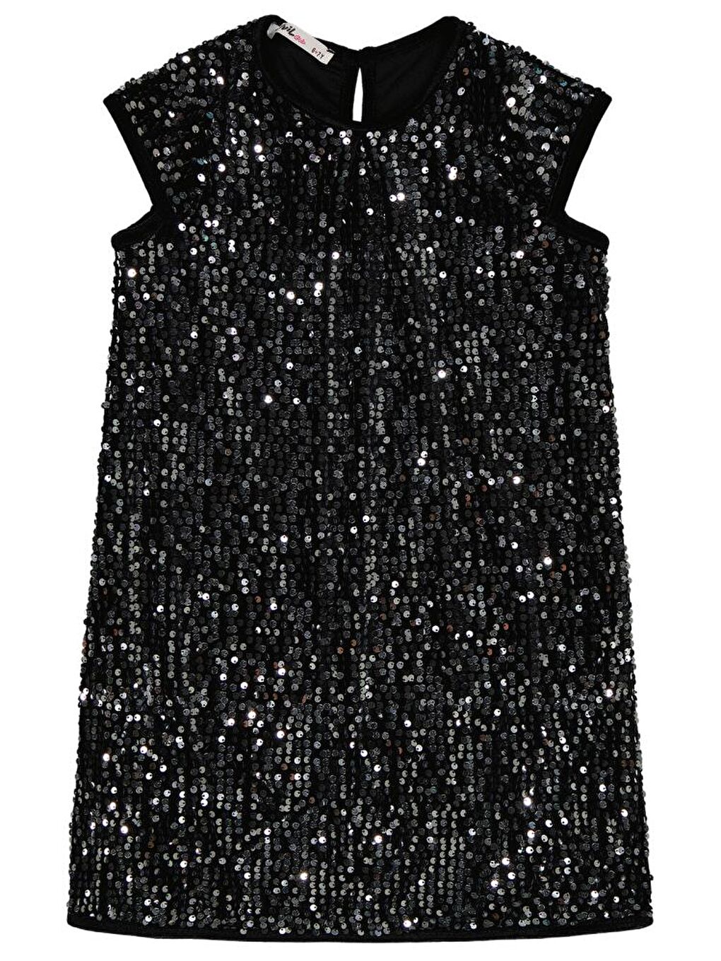 Siyah Girls Pullu 6-9 Yaş Elbise