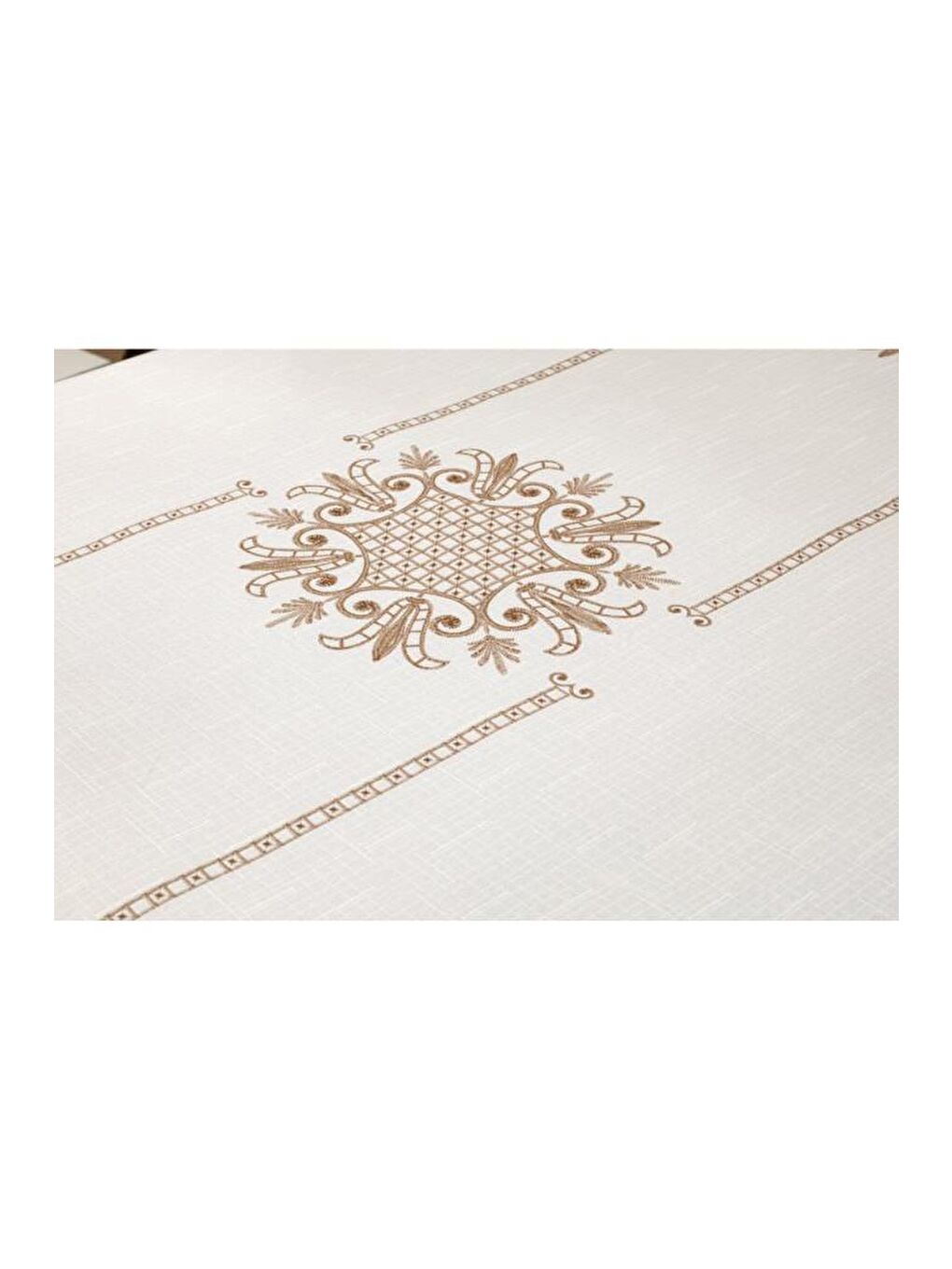 Sarı Lale Baskılı Dikdörtgen Masa Örtüsü Gold 160x260 Cm-4