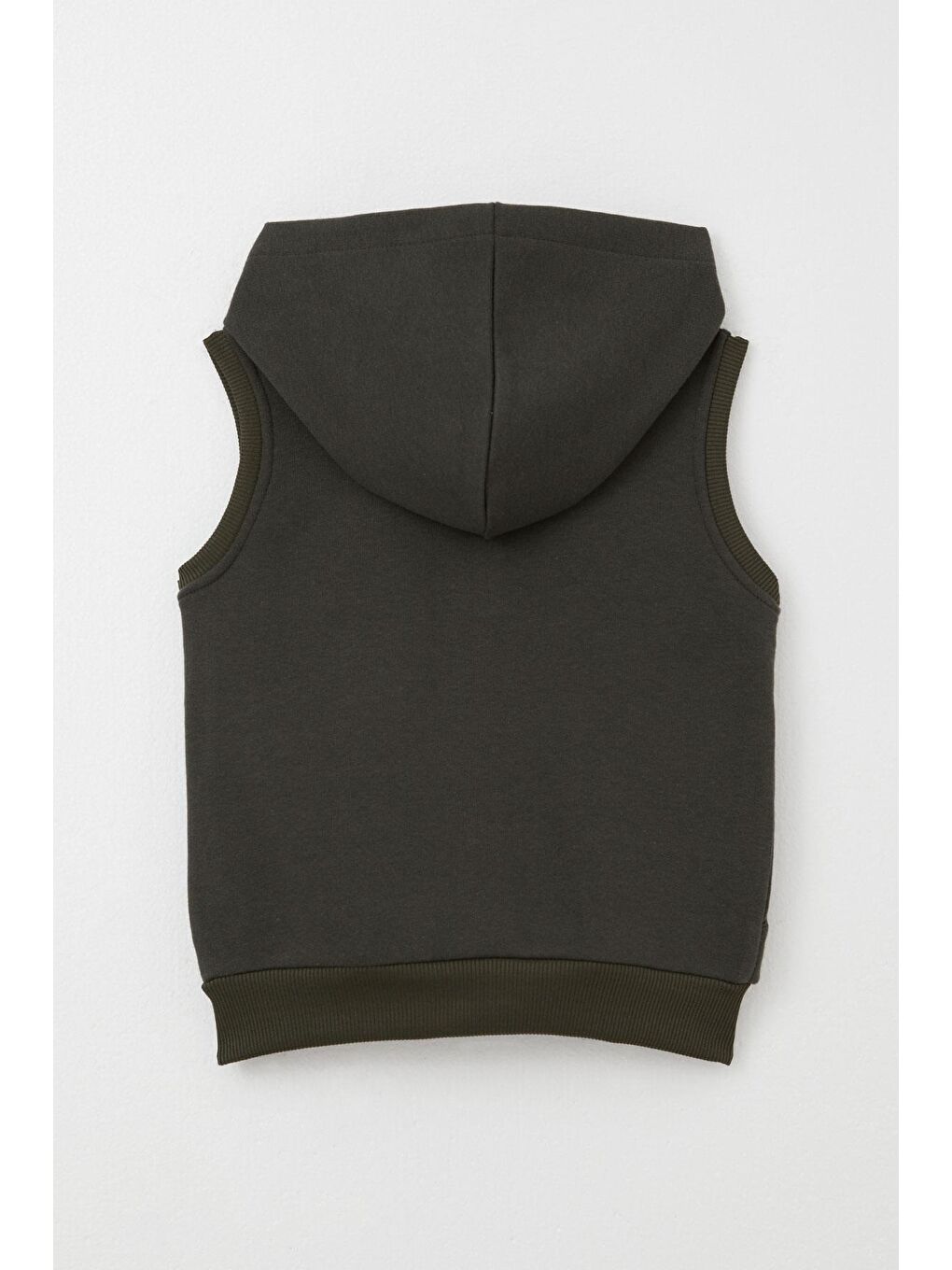 Erkek Çocuk Yelek Harf Nakışlı Fermuarlı Koyu Haki Yeşil (3-8 Yaş)-1